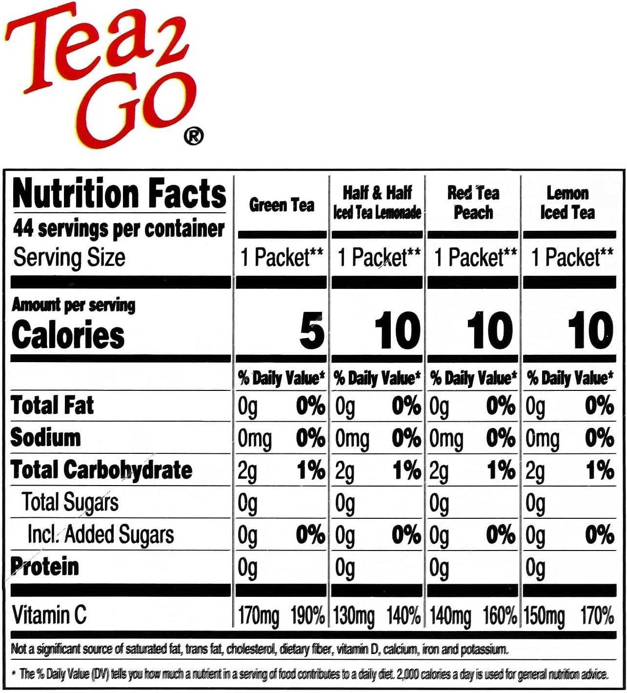4C 4C Powder Drink Mix Packets, Iced Tea Variety 1 Pack, 44 Count, Singles Stix On the Go, Refreshing Sugar Free Water Flavorings