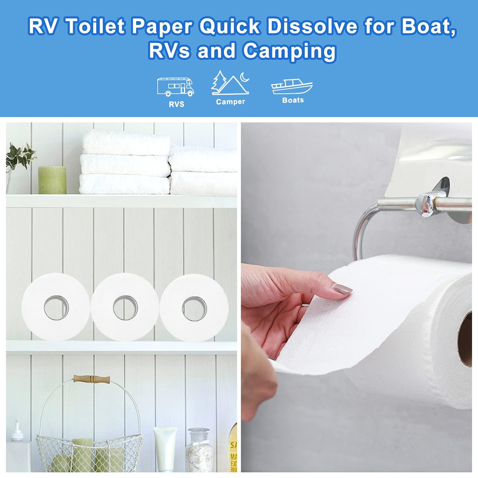 XUERUHU RV Toilet Paper Quick Dissolve 2 Ply Septic Safe, Biodegradable, 500-Sheet 12 Rolls Camping Toilet Paper For RVs, Boats, Marine And Campers Rapid Dissolving Toilet Tissue Soft Yet Strong (black)