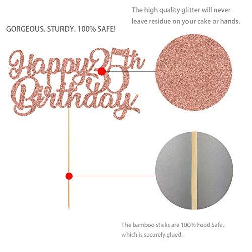 MAGJUCHE 36th Birthday Cake Topper, Rose Gold Glitter Cheers To 36 Years Party Decoration, Supply