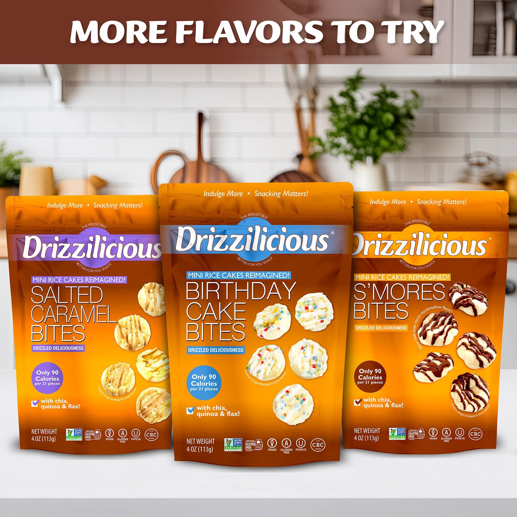 Drizzilicious Drizzilicious Mini Rice Cakes Cookies & Cream - Rice Crisps, Healthy Snack for Adults and Kids, Flavored Rice Cakes, Vegan, Gluten Free, Allergen Free, Only 90 Calories Per Serving - 4 oz (Pack of 2)
