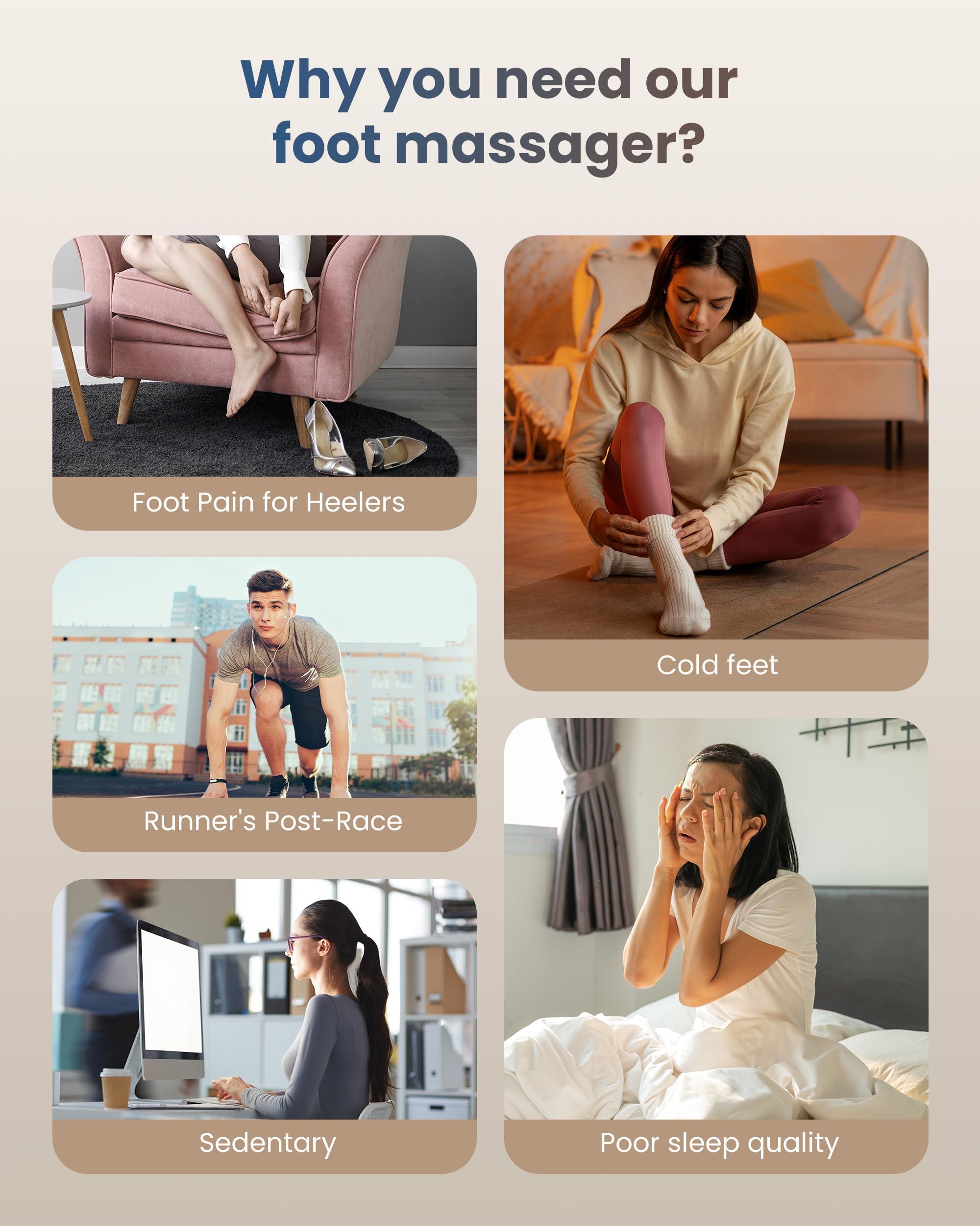 COMFIER COMFIER Foot Massager with Heat, FSA HSA Eligible Shiatsu Foot Massager Machine for Neuropathy Plantar Fasciitis, Squeeze & Rolling Foot Massage, Remote Control & Piano-Key Button, Up to Size 13