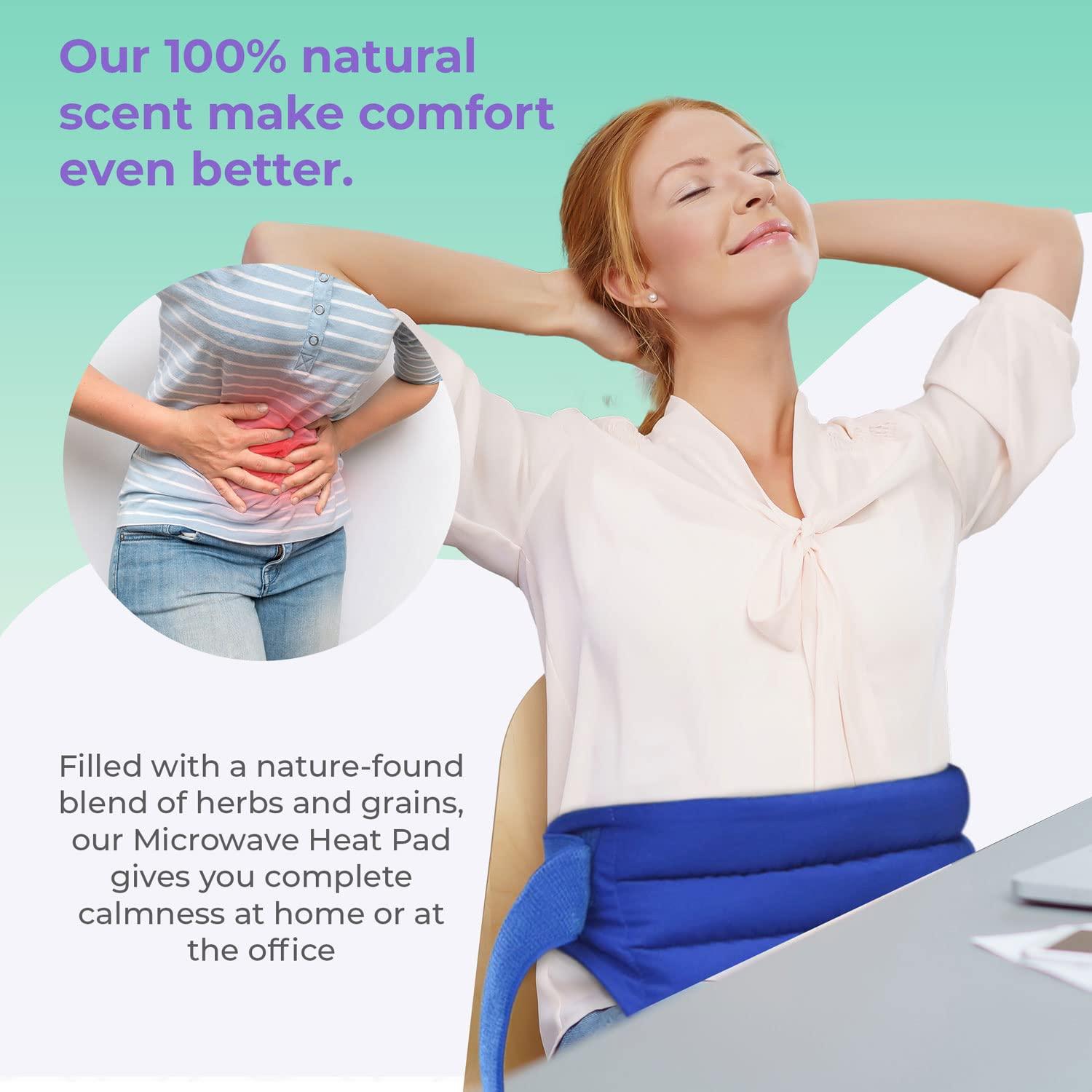 MY HEATING PAD Microwavable Heating Pads for Lower Back and Menstrual Cramps - Moist Microwave Heating Pads for Muscles and Joints - Natural Microwave Hot Packs Heat Pads for Lower Back Pain - 2 Packs Blue