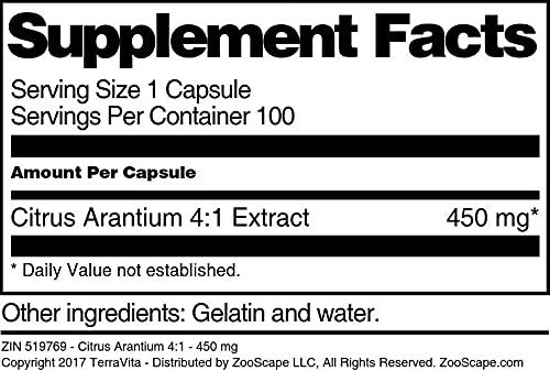 TerraVita Citrus Arantium 4:1-450 mg (100 Capsules, ZIN: 519769) - 2 Pack