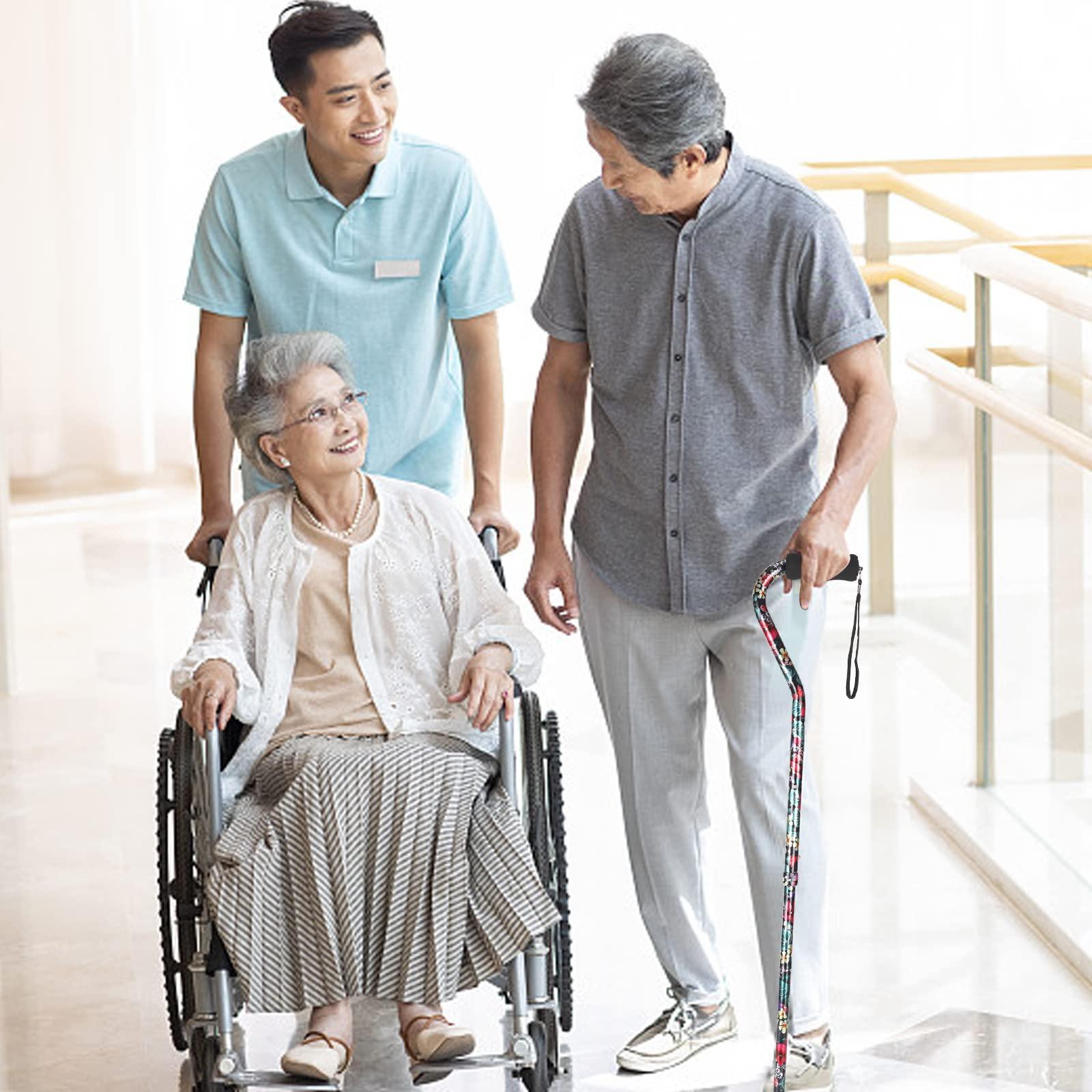 LIXIANG LIXIANG Walking Cane for Women & Men Adjustable Walking Stick,Folding Cane with Soft Sponge OffsetHandle,Lightweight,Suitable for Arthritis, Walking Canes for Seniors Balance