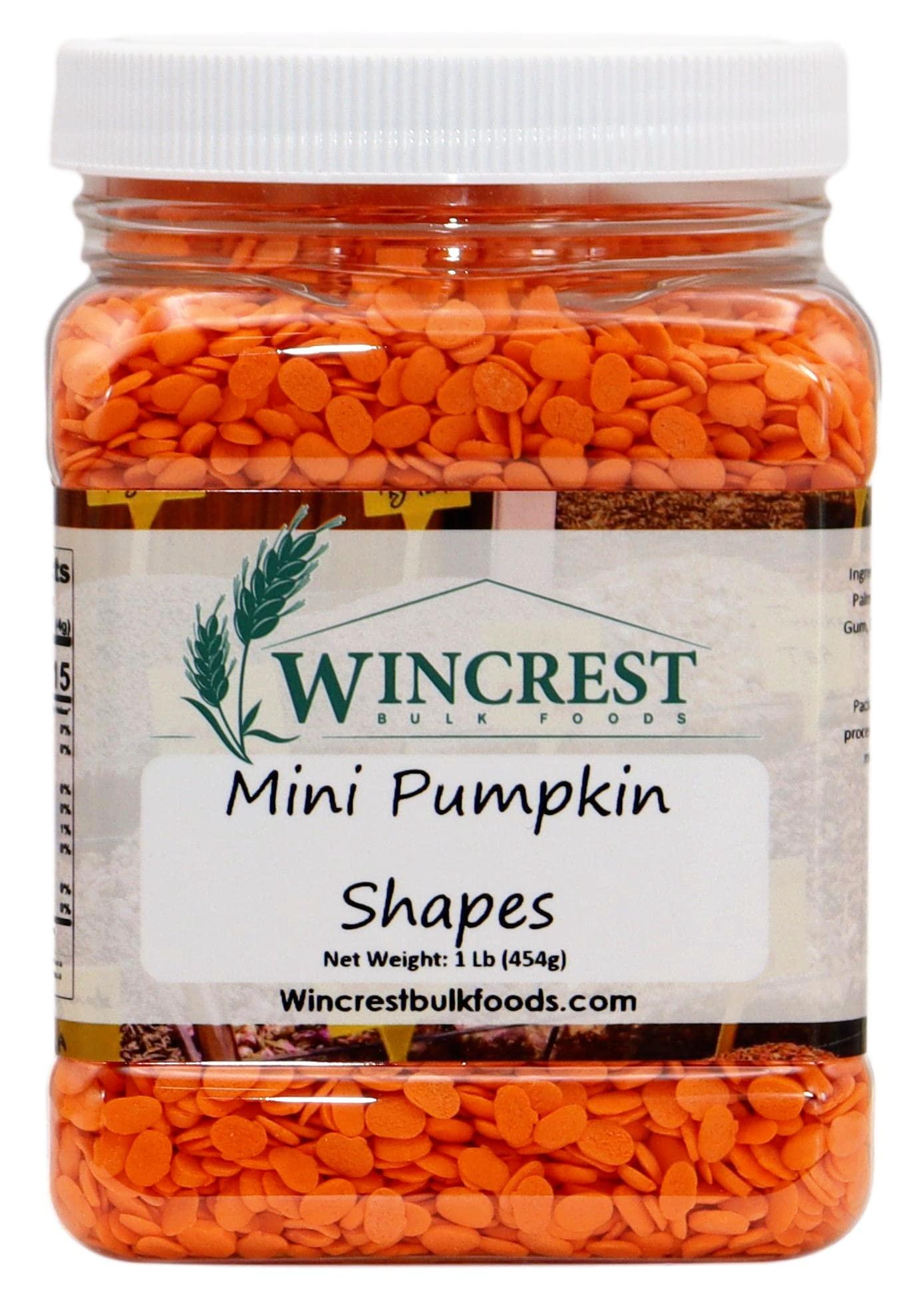 WinCrest Bulk Foods Fall & Halloween Sprinkle Mix || Jimmies || Edible Baking Decoration (Mini Orange Pumpkin Shapes)