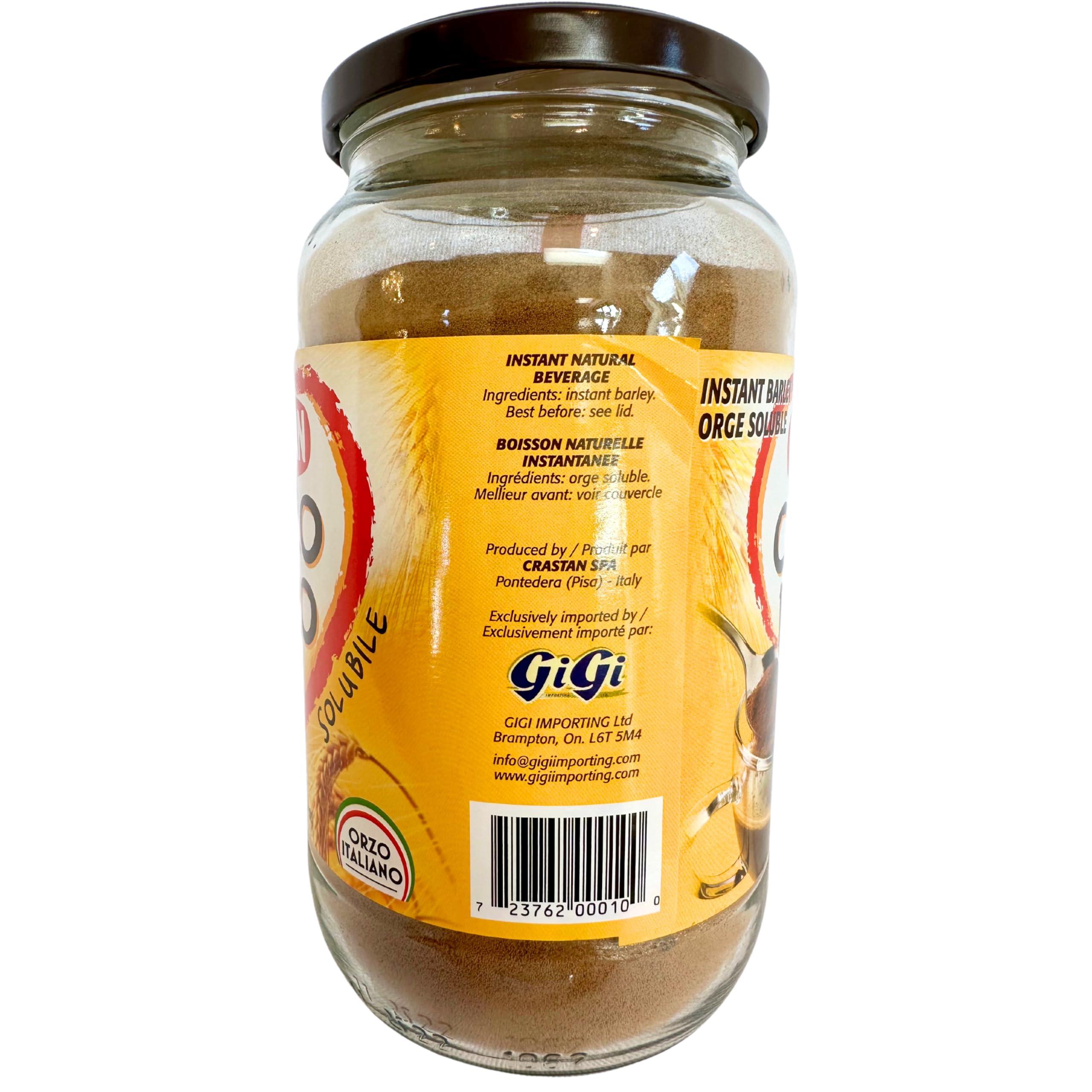 Crastan 1870 Crastan 1870 Instant Barley Coffee Substitute 7.05 oz. (200g) Roasted Ground Barley - Orzo Pupo Jar - Grain Coffee Substitute - Orzo Solubile - Mugicha, Boricha, Damaicha, Cevada - Tea Beverage