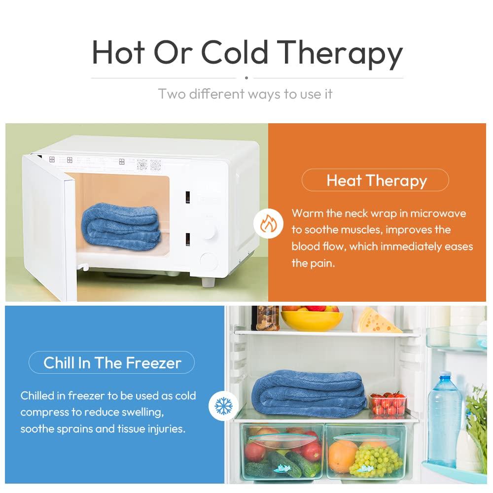 MORLIDEN Microwavable Heated Neck Wrap Warmer and Shoulder Heating Pad Microwave, Weighted Microwave Heating Pad for Neck and Shoulders Hot and Cold Compress