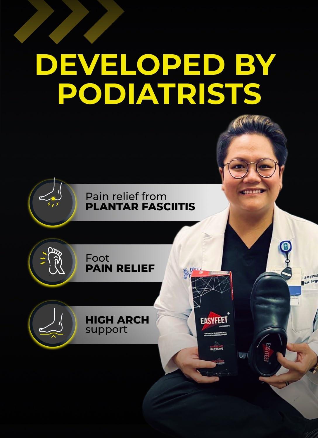 EASYFEET Premium Anti-Fatigue Shoe High Arch Support Insoles Men Women - Plantar Fasciitis Inserts - Orthotic Inserts Shoe Soles Standing All Day - Flat Feet Foot - Work Boot Insoles