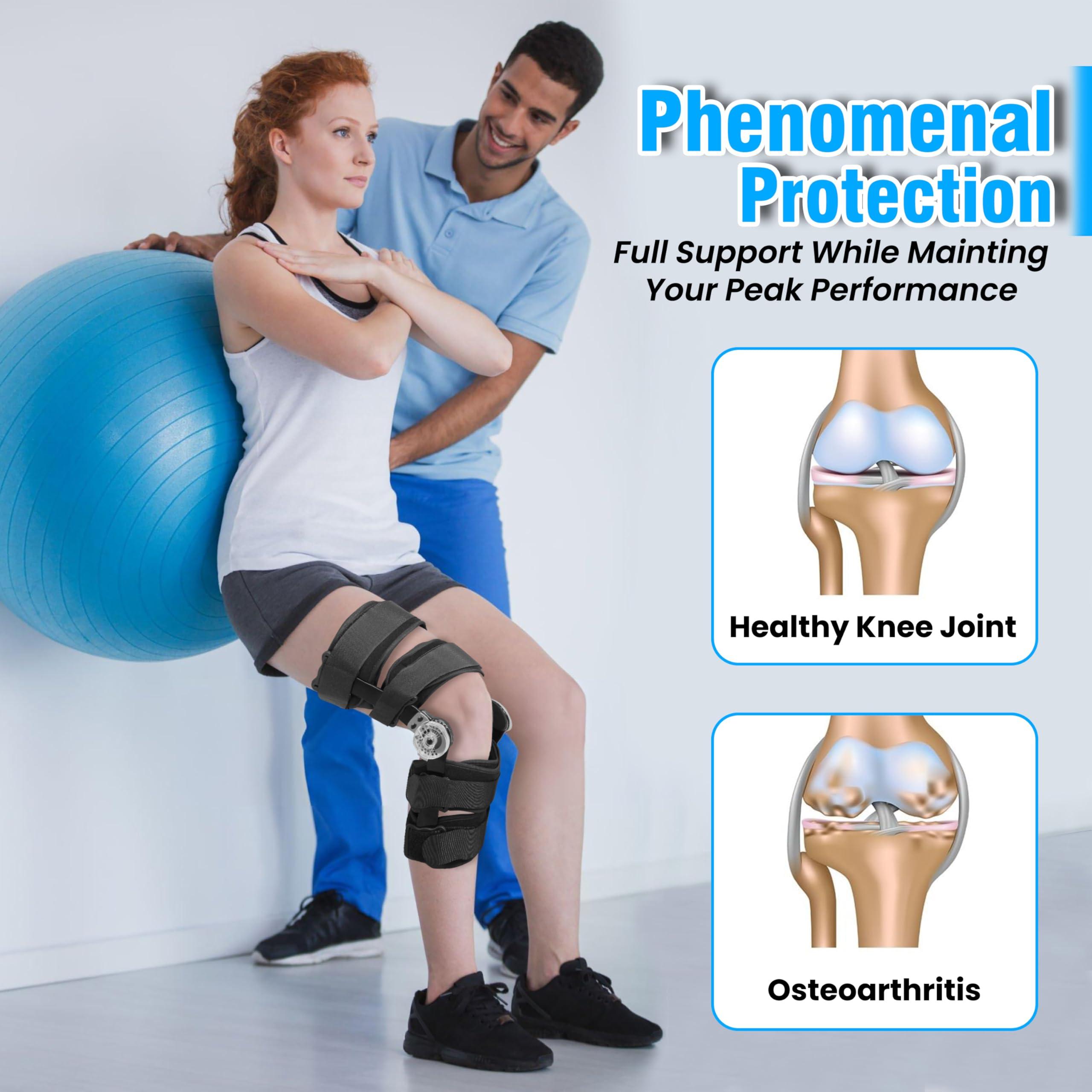 DR FRANKLYN\'S Dr. Franklyn\'s Hinged ROM Knee Brace with Side Stabilizers & Locking Dials Post Op Knee Immobilizer for Arthritis ACL MCL PCL Meniscus Tear Injurie/Knee Pain Medical Orthopedic Support after Surgery-Men/Women