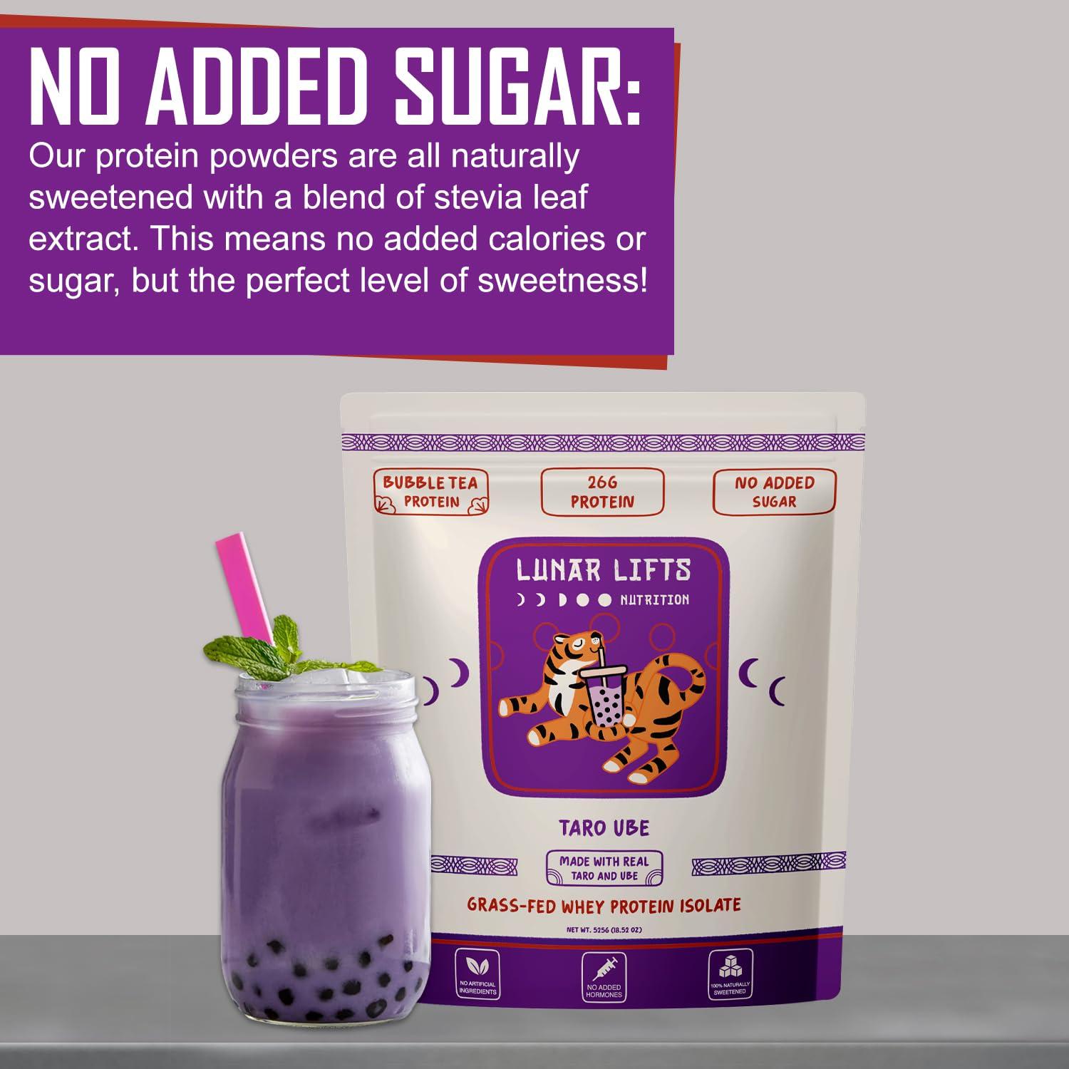 Lunar Lifts Nutrition Lunar Lifts Nutrition Taro Ube Boba Tea Protein Powder | 26g Taro Milk Tea Powder | Whey Protein Isolate Powder | Bubble Tea High Protein Powder | No Added Sugars or Artificial Ingredients