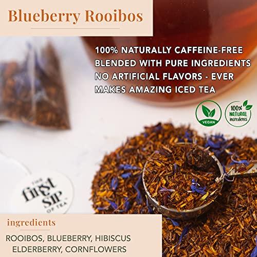 The Spice Hut Rooibos Blueberry, Tea Bags, Elderberry, Hibiscus, Apple, Caffeine Free, Hot & Iced Tea, Antioxidants - 16 Cups | The Spice Hut, First Sip Of Tea