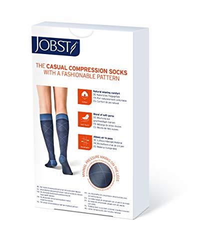 JOBST JOBST Casual Pattern Compression Knee High Socks, Closed Toe, 20-30 mmHg Firm Support for Swollen Legs, Ocean Blue, Size: Large, Regular Length