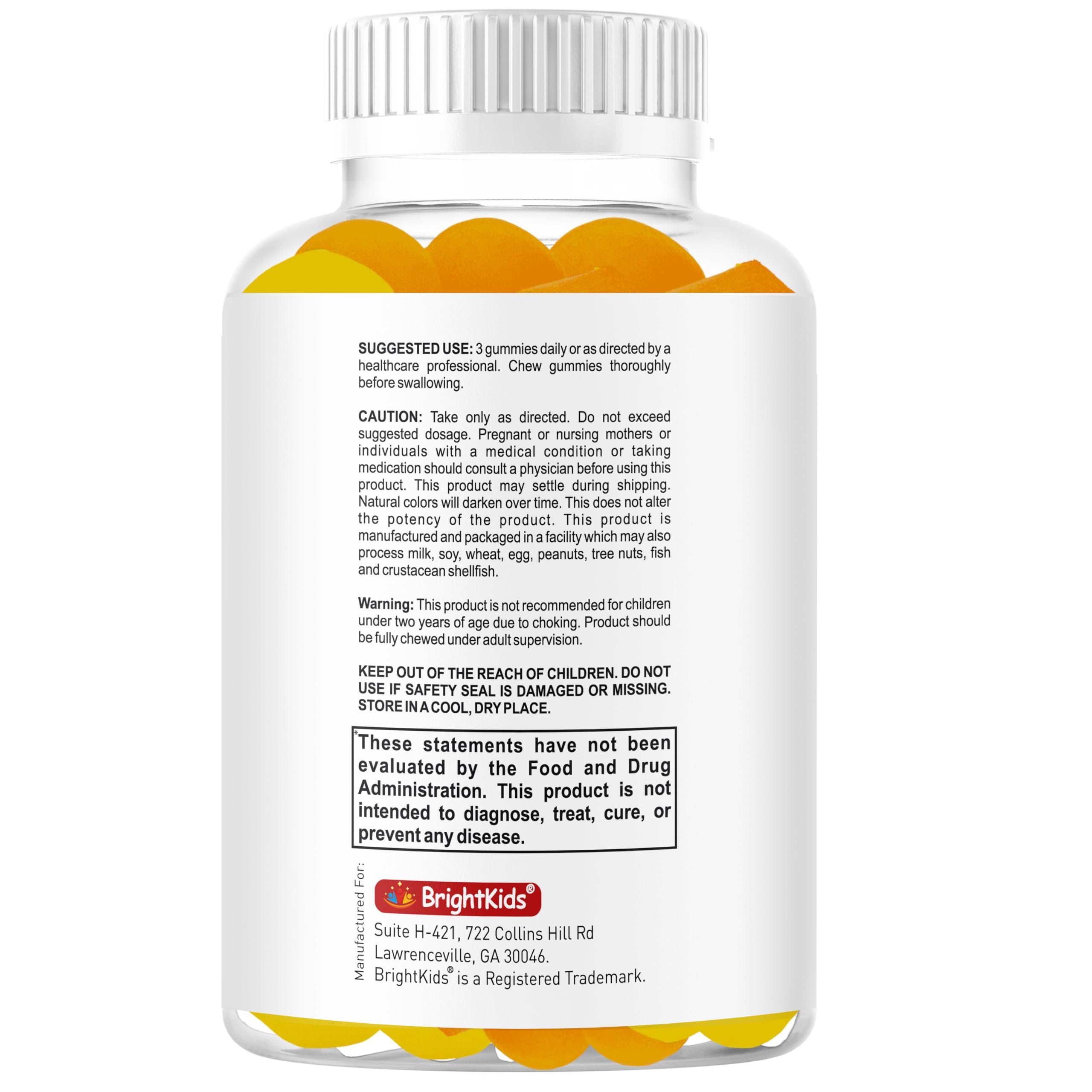 BrightKids BrightKids Brain Supplements for Memory and Focus, Omega 3 & DHA Focus Gummies for Kids, Memory Booster Focus Supplement for Kids & Teens- Low-Sugar, Natural Fruit Flavor 60 Gummies