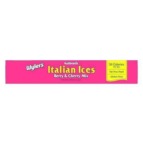Wyler\'s Light Wyler\'s Authentic Italian Ices Berry and Cherry Mix - Pack of 2-20 Total Bars - Freeze and Serve Bars - Cherry, Strawberry, Berry Lemonade, and Blue Raspberry