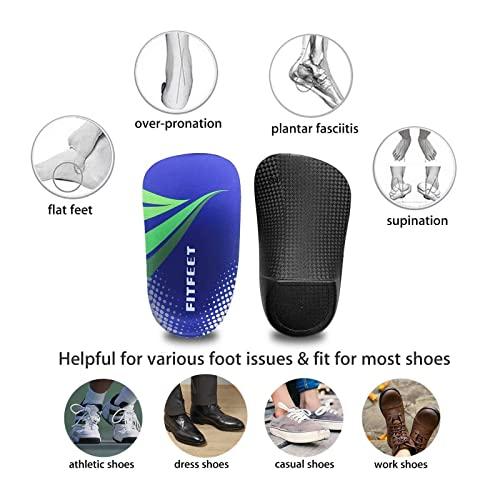 FitFeet FitFeet 3/4 Arch Support Insoles for Men and Women, Plantar Fasciitis Insoles, Orthotic Inserts for Flat Feet Over-Pronation, Rigid High Arch Support Shoe Insoles for Heel Spurs Foot Pain Relief, M
