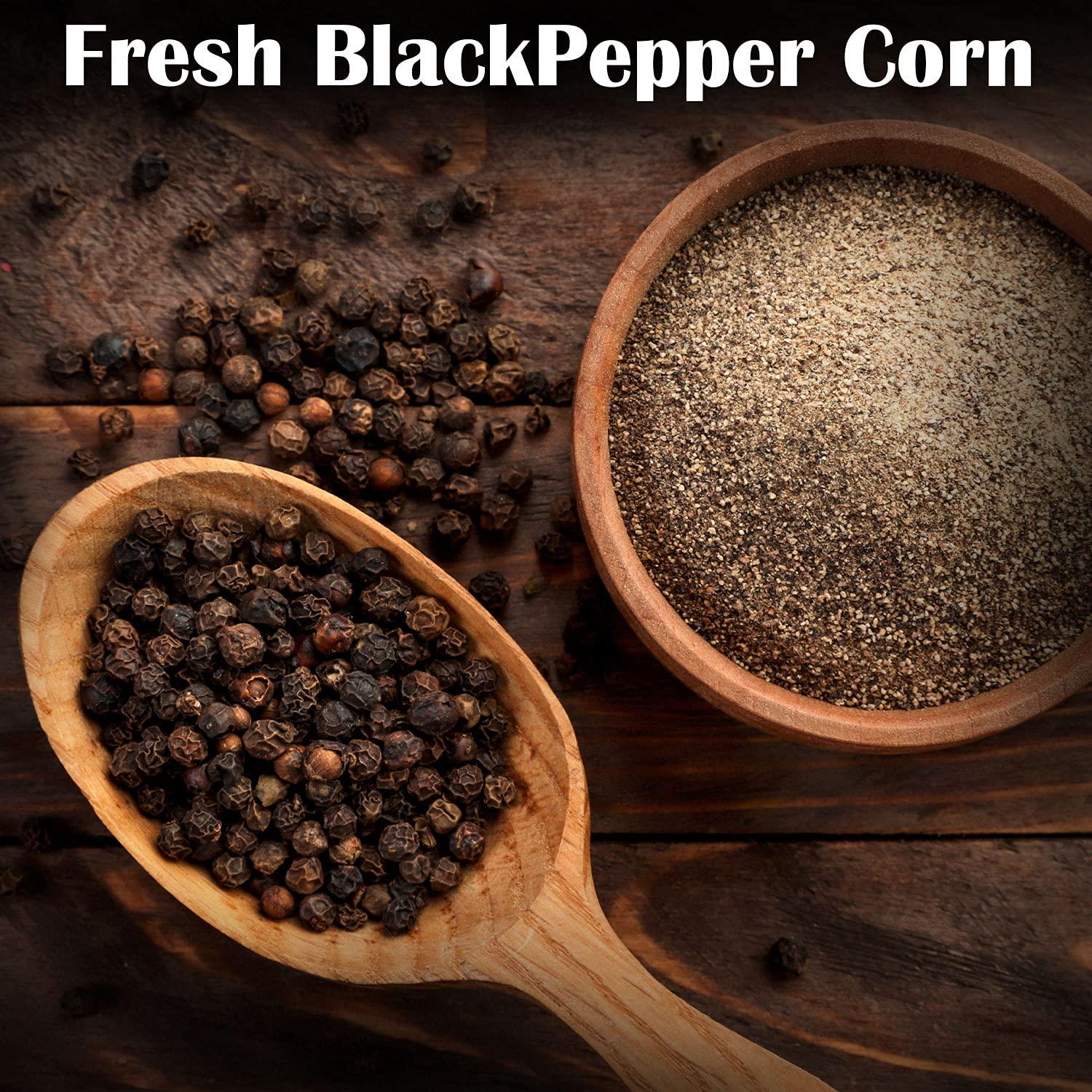 Himalayan Chef Himalayan Chef Salt & Pepper Grinder Variety Pack (Pink Salt, Black Peppercorn, Onion Salt, Garlic Salt), 1 Count(Pack of 4)