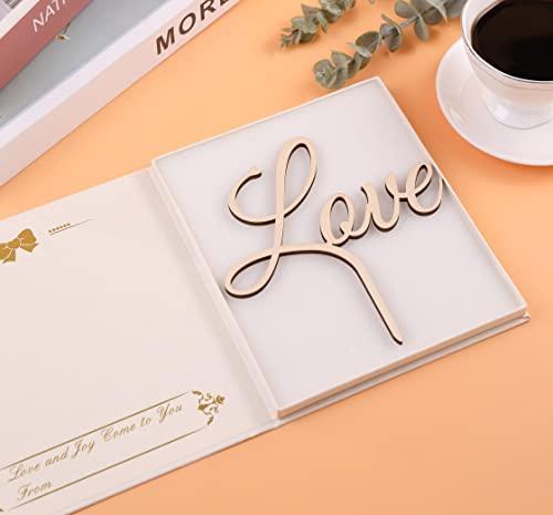 LOVENJOY LOVENJOY Gift Boxed Love Cake Topper Wedding Decoration, Rustic Wood