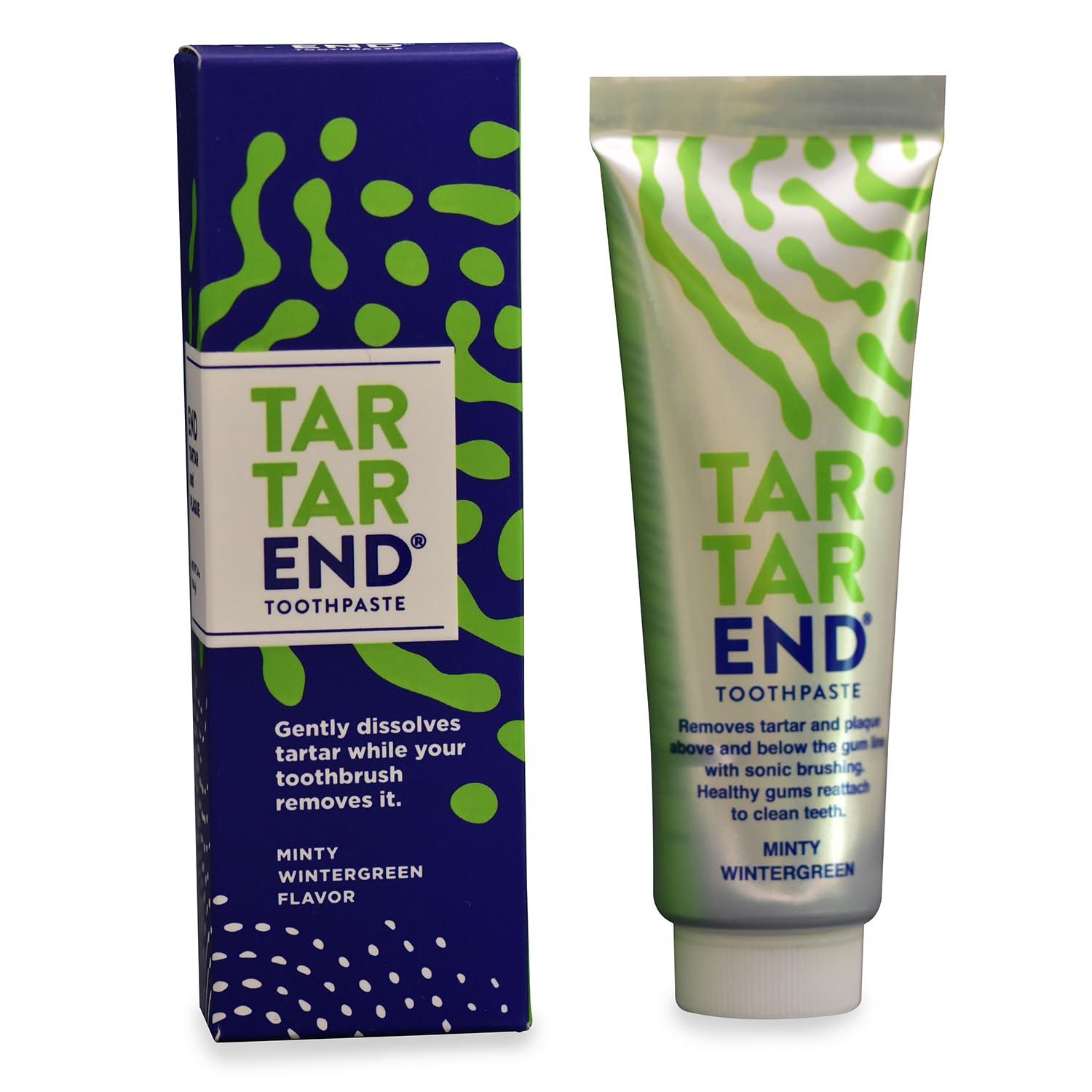 TARTAREND TartarEnd Toothpaste for Tartar Removal - Tartar Control Toothpaste to Remove Tartar and Plaque from Teeth at Home and Prevent Tartar and Plaque Buildup - 3.4 oz Tube, 1-Pack (Minty Wintergreen)