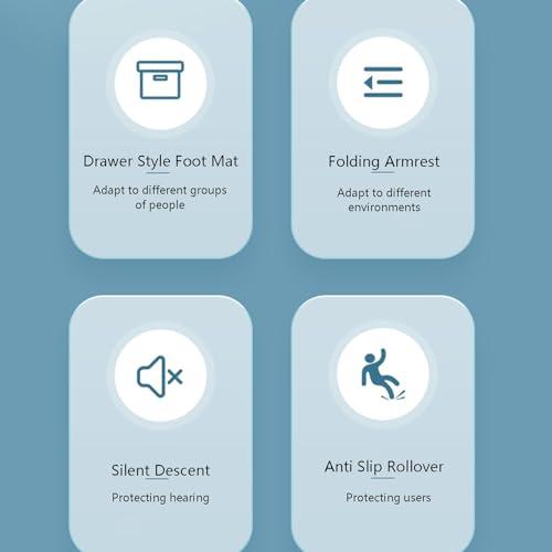 JATIBOSH Bedside Commode, Portable Toilet for Adults, Toilet Seat with Armrests, Non-Slip, Anti-Odor, Suitable for Disabled and Elderly, PP Material, Easy to Clean, Waterproof, Commode Toilet Chair