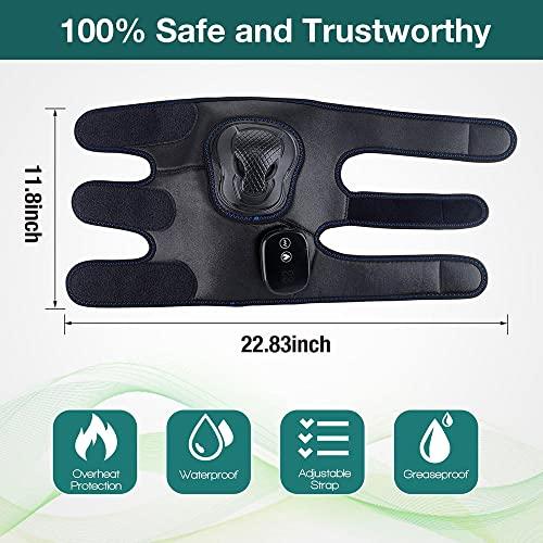 KDFJ Heated Knee Brace Wrap, Heated Knee Massager, 3-Level Adjustable Heating Massage Function with LED Temperature Display Screen for Knee Relax-Single