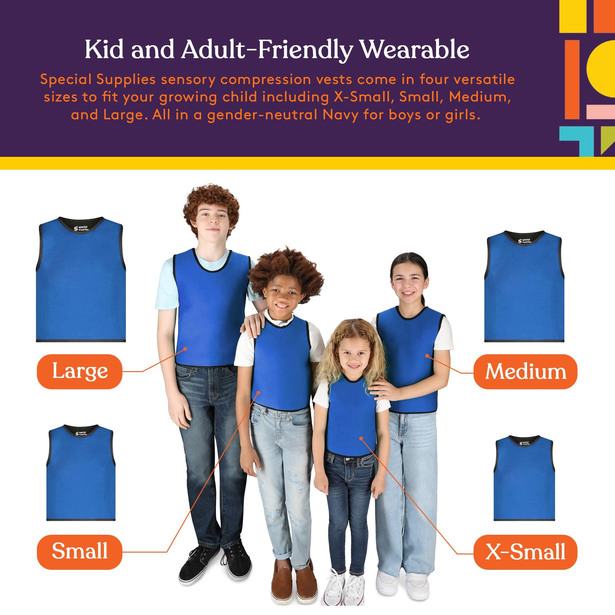 Special Supplies Special Supplies Sensory Compression Vest Deep Pressure Comfort (Blue, Large)