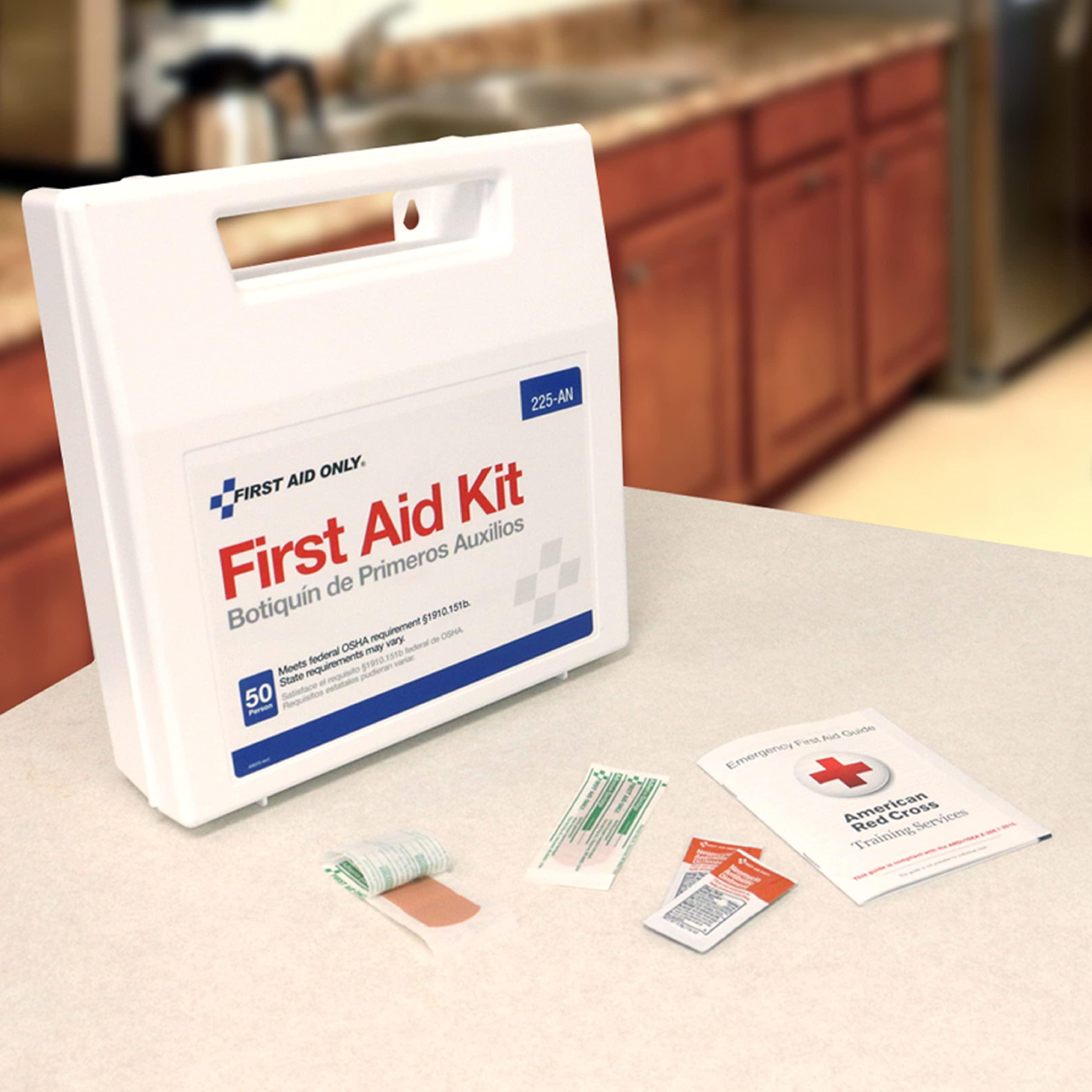 First Aid Only First Aid Only 225-AN 50-Person OSHA-Compliant First Aid Kit, Emergency First Aid Kit for Office, Home, Car, and Worksites, 195 Pieces