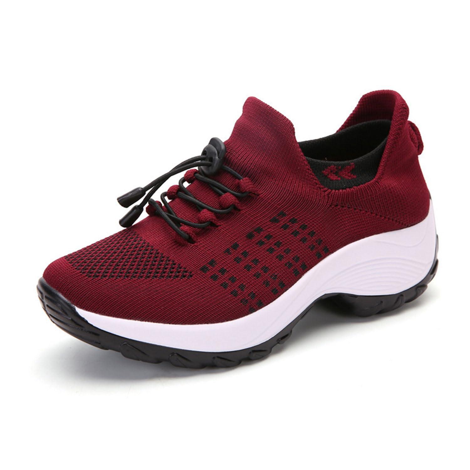 WFYYN AYAY WFYYN AYAY Orthofit Comfort Shoes,Walking Shoes with Arch Support and Comfort,Ladies Orthopedic Shoes, Breathe Plantar Fasciitis Shoes(Size:41,Color:Red)