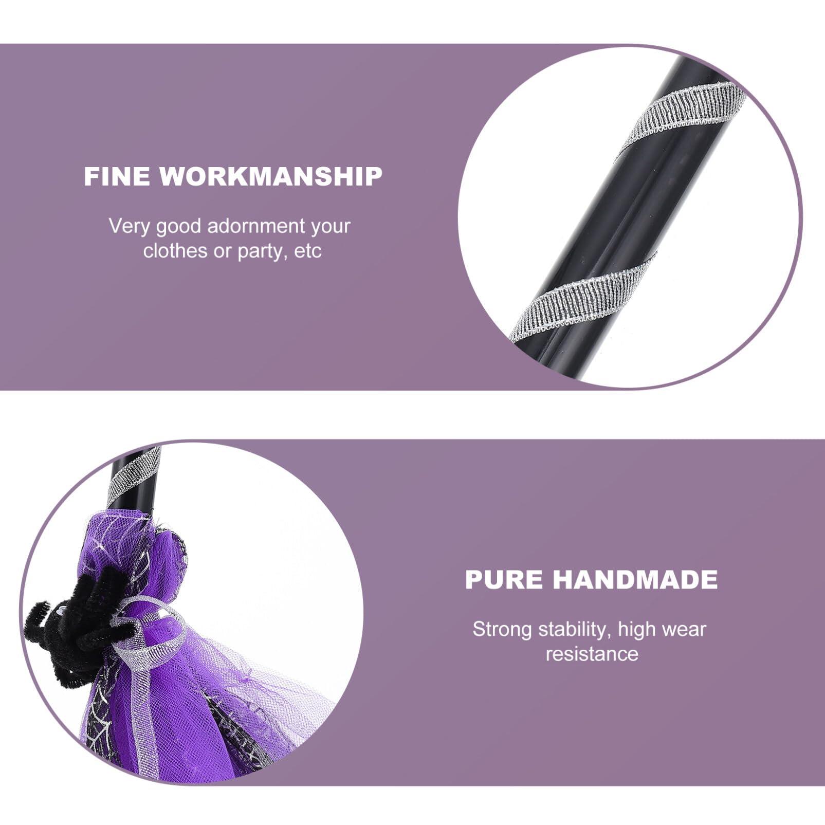 Homoyoyo 1pc Wizard Broom Halloween Besom Prop Women Halloween Decor Witches Broomstick Halloween Witch Besom Witch Broomstick Adult Witch Broom Cosplay Plastic Gauze Child Purple