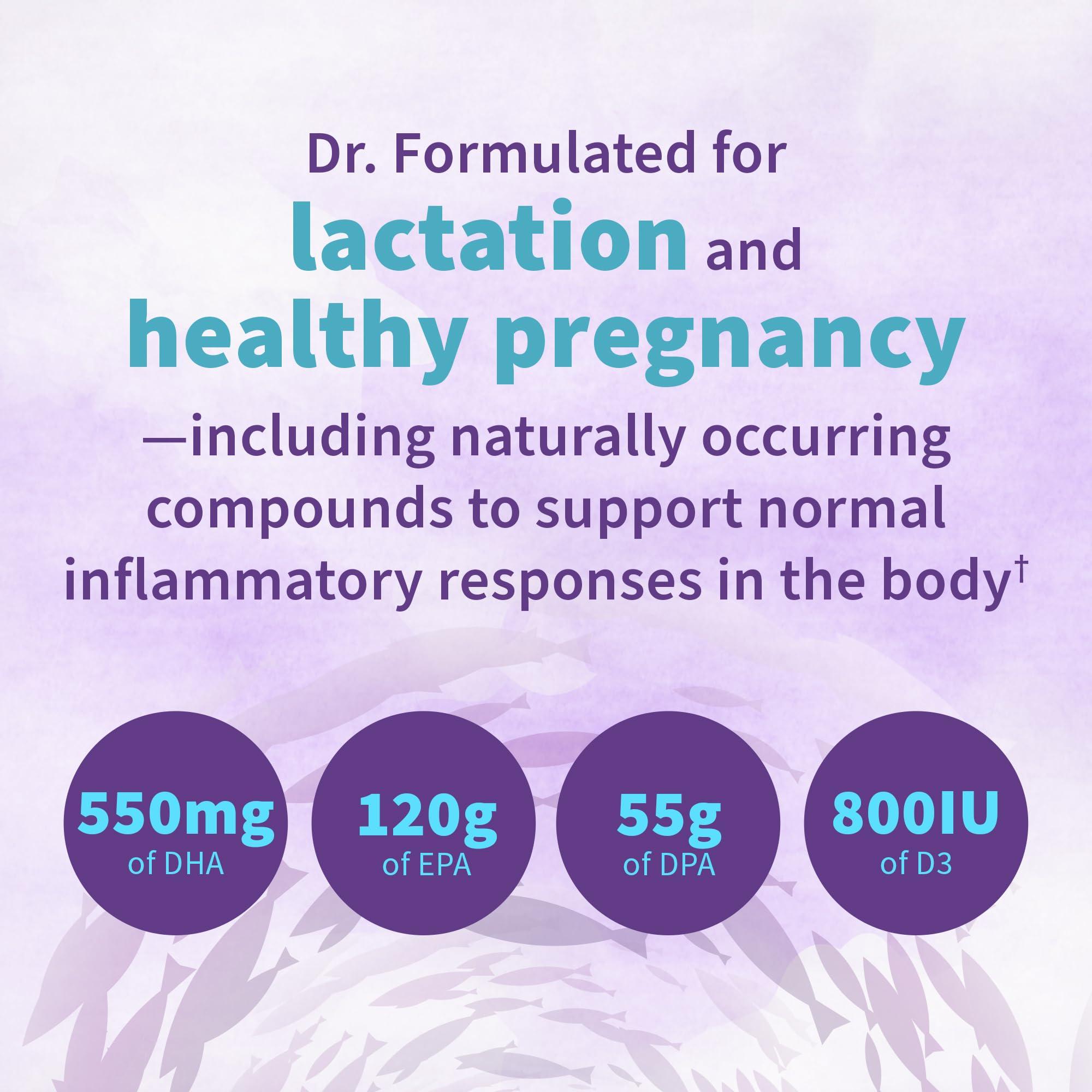Garden of Life Garden of Life Dr. Formulated Prenatal DHA Fish Oil - 550mg DHA & DPA in Triglyceride Form 100% DV Vitamin D3, Single Source, Mercury Free Omega 3 DHA Supplements for Women's Health, 30 Softgels