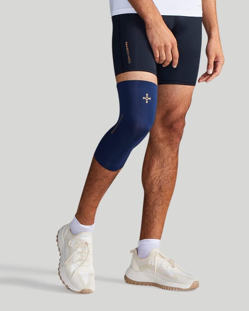 Tommie Copper Tommie Copper Core Compression Knee Sleeve, Unisex, Men & Women | 4D Stretch, Breathable Support for Muscle & Joint Stability - Dark Navy - X-Large