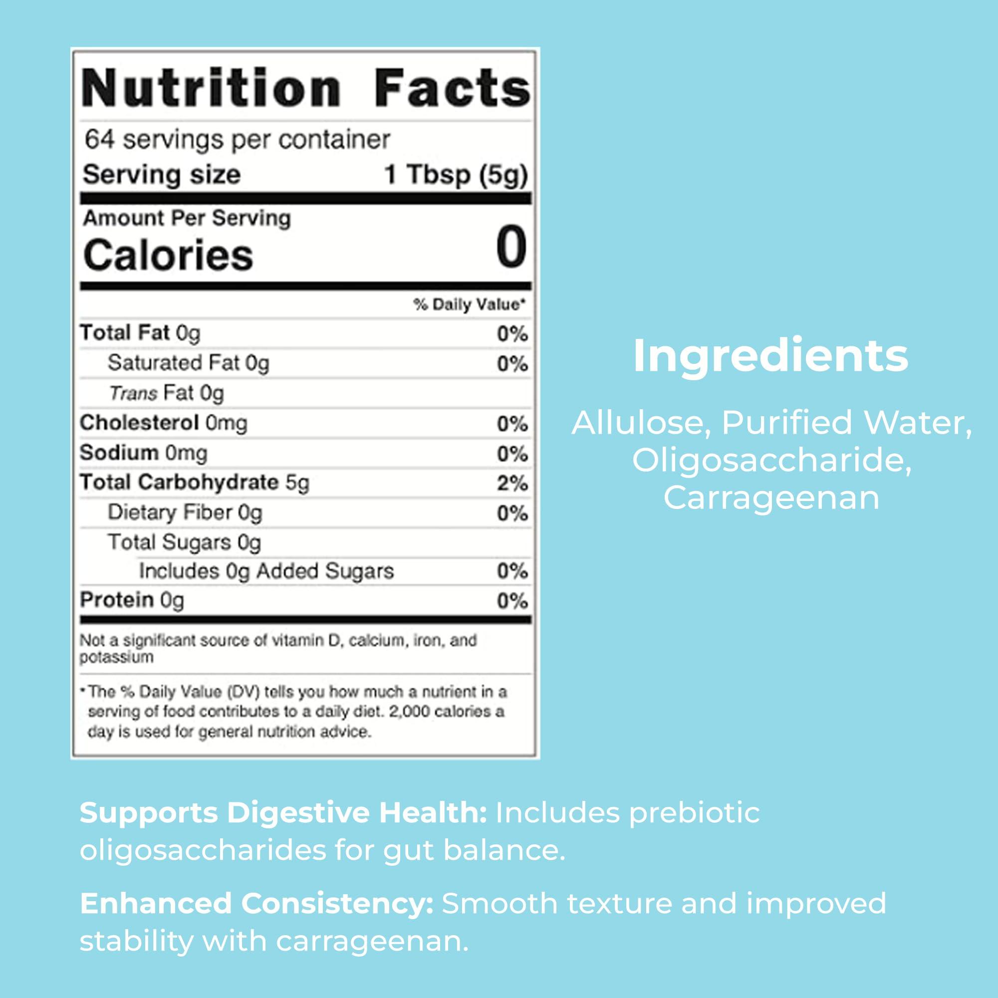 Biofoods Alusweet Alusweet Allulose Syrup Sugar Free Syrup Liquid Allulose Sweetener - 11 fl oz - 1:1 Sugar Substitute, Low Carb and Keto Friendly No Artificial Colors or Flavors, Non GMO, Gluten-Free, Vegan for Cocktails, Coffee, Cold Drinks, And Cooking (2 Pack)