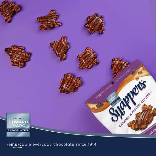 Snappers Edward Marc Snappers Sweet Caramel & Pretzels Cluster - Crunchy Pretzel Snack With Dark Chocolate & Sea Salt For Adults And Kids - 6 oz (Pack of 2)