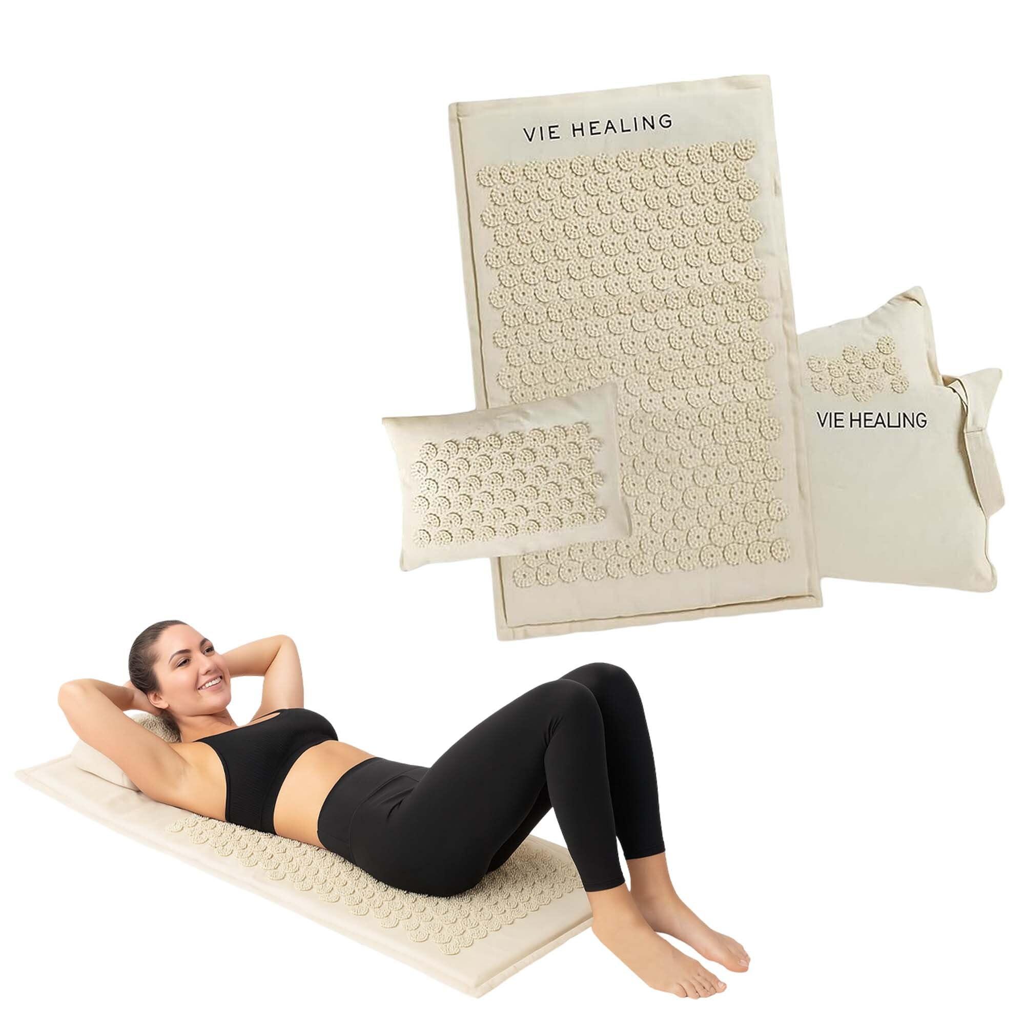 Vie Healing Vie Healing Acupressure Mat for Muscle Relaxation - Acupressure Mat for Back and Neck Pain Relief - Acupressure Mat Full Body - Stress Reduction Acupressure Mats - Extra-Long Yoga Acupressure Mat Set