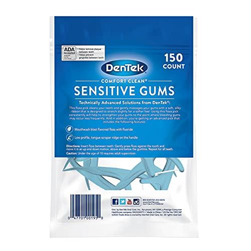 DenTek DenTek Comfort Clean Sensitive Gums Floss Picks, Soft & Silky Ribbon, 150 Count, 6 Pack