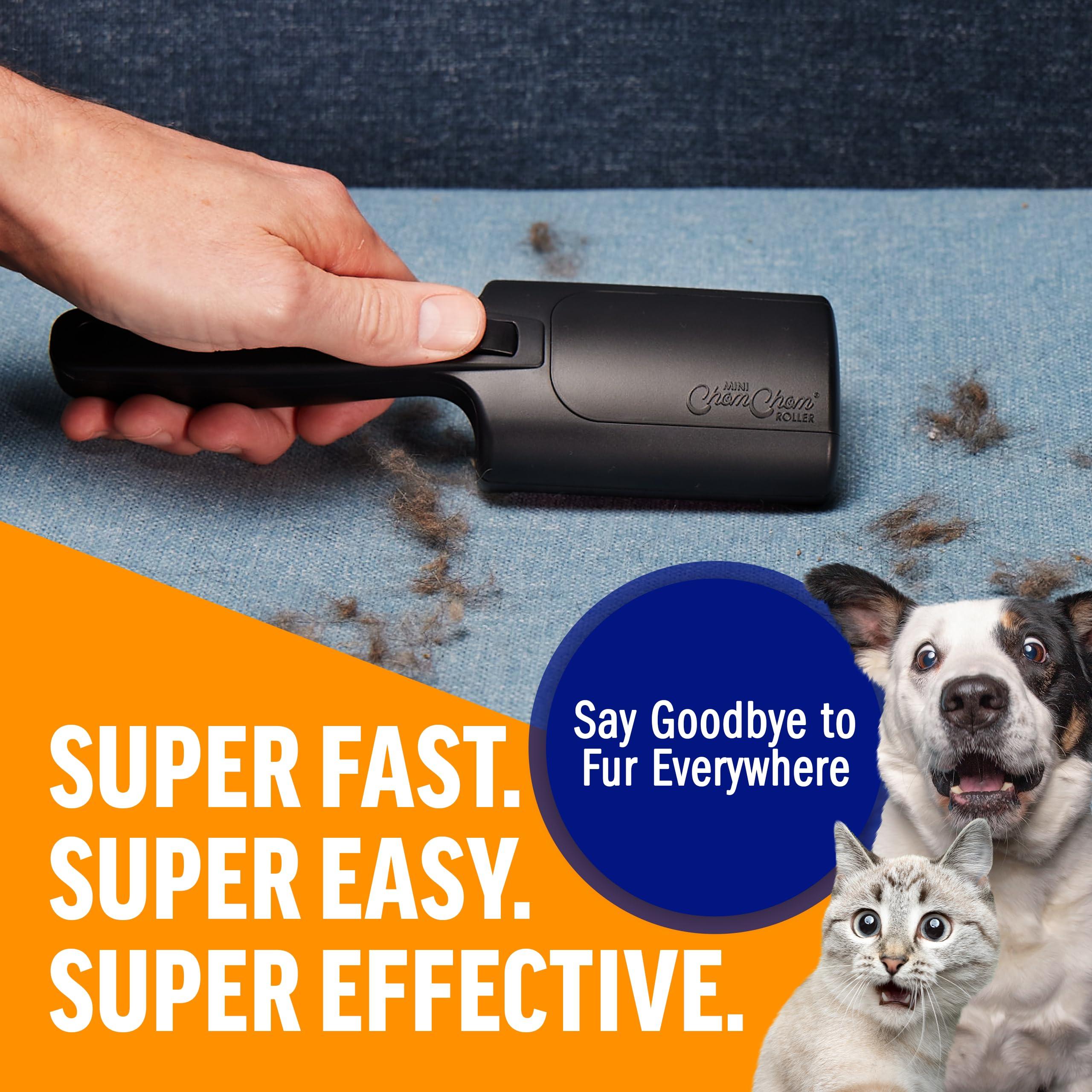 ChomChom Roller Chom Chom Roller Mini for Pet Hair - Mini ChomChom Lint Roller Pet Hair Removal Tool for Clothes, Couches and Cars - Dog Hair Remover and Lint Remover for Clothes - Reusable Lint Roller for Cat Hair