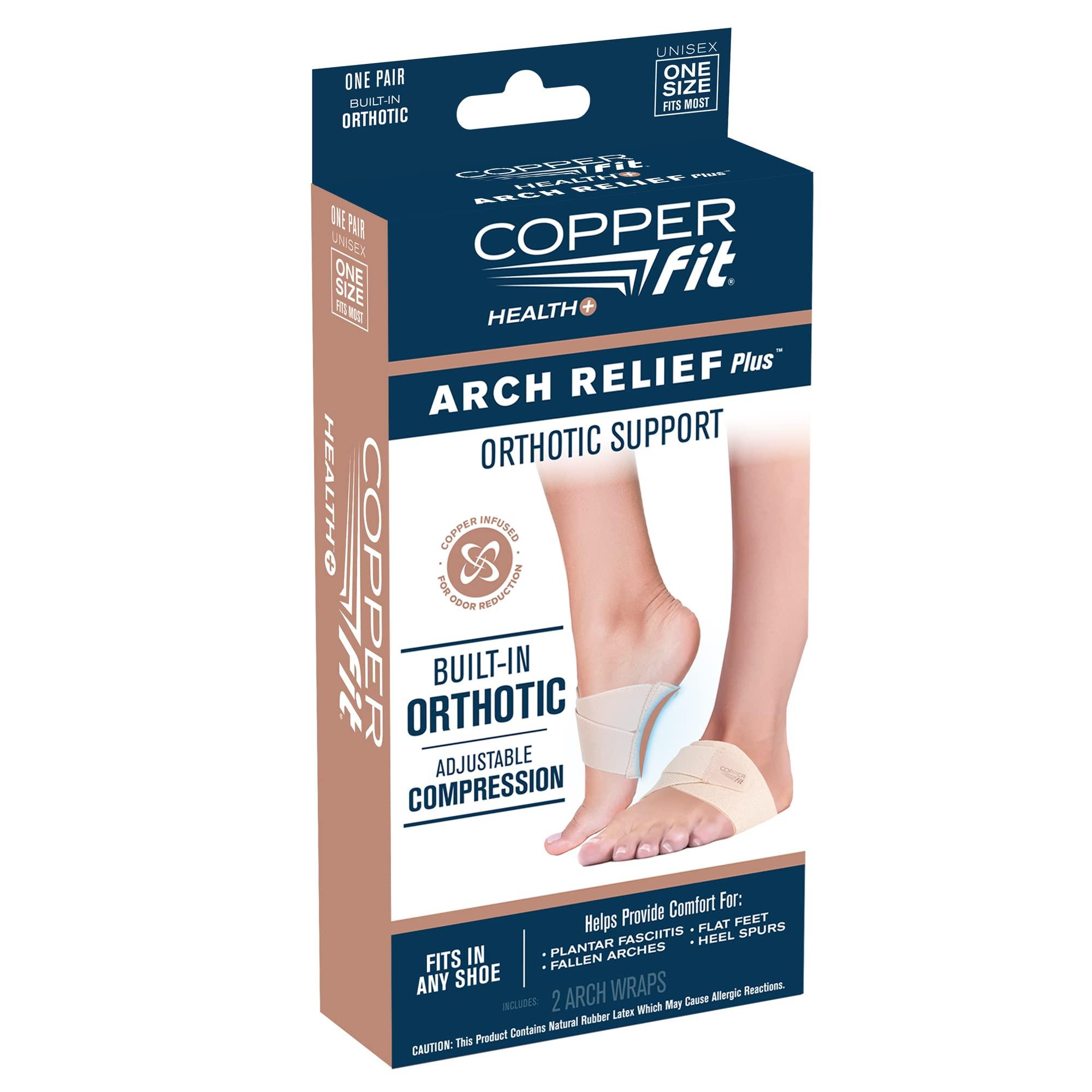 Copper Fit Copper Fit Unisex Arch Relief Plus with Built-In Orthotic Support, Beige, MO CASE