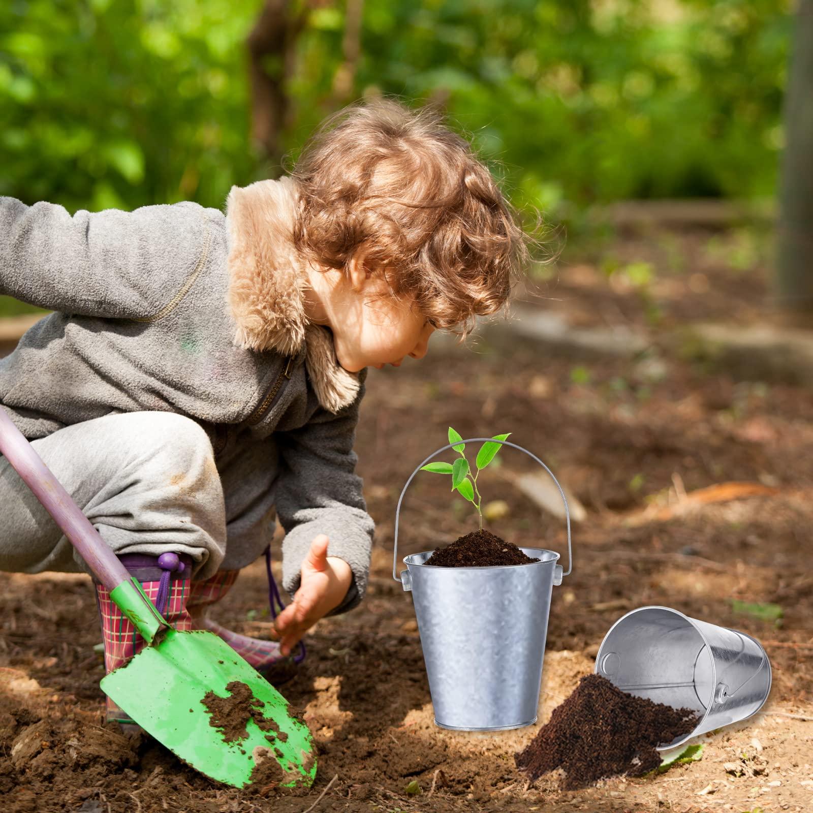 Smilhapi Smilhapi Small Metal Buckets with Handle, 12PCS Galvanized Metal Buckets, Small Metal Pail,Tin Buckets for Party, Flower Pots and Pencil Holders, Summer Beach Buckets for Kids, Party Favors Supplies