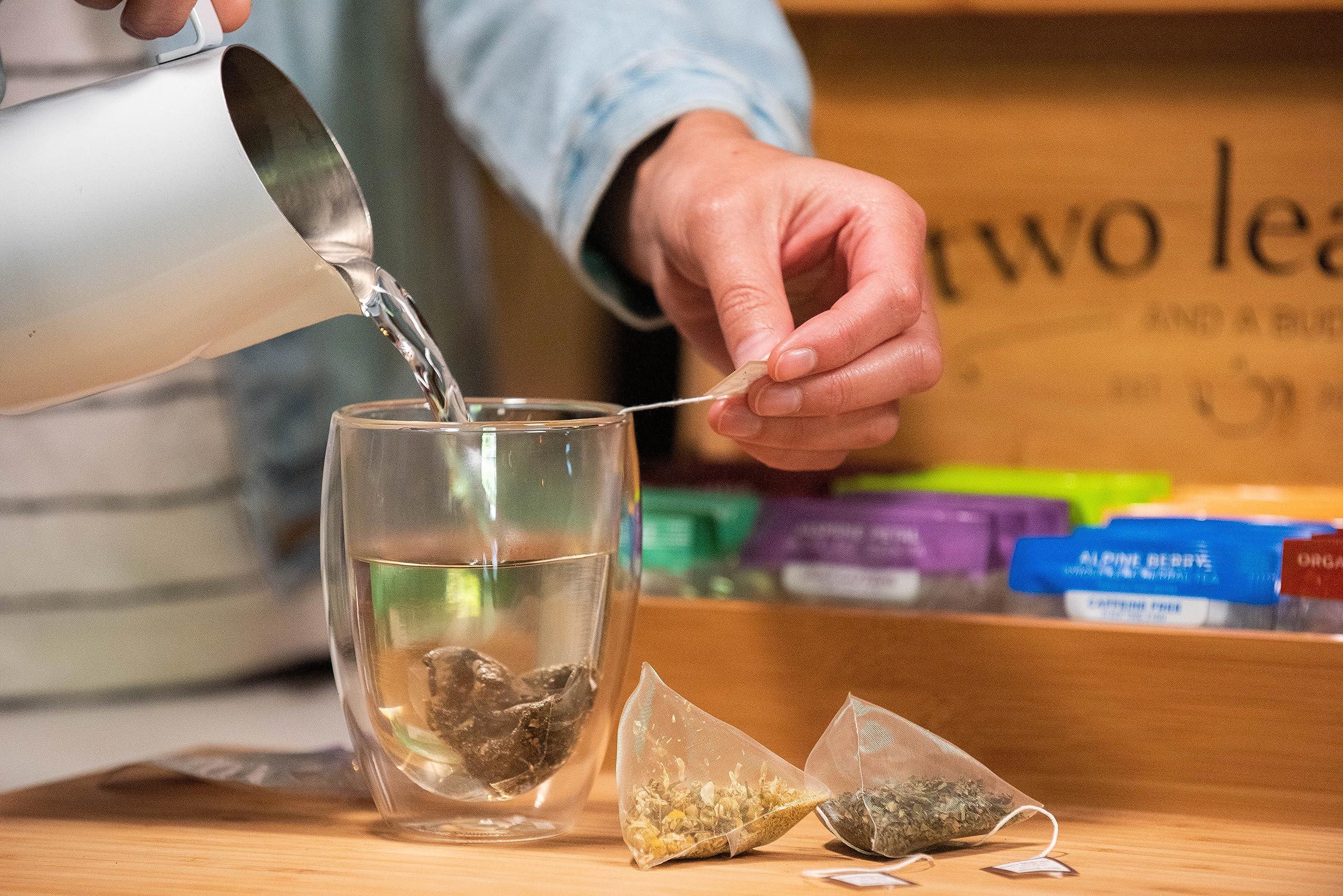 Two Leaves and a Bud Two Leaves and a Bud Organic Chamomile Herbal Tea Bags, Naturally Caffeine Free, Whole Leaf Chamomile Tea in Compostable Sachets, 15 Count (Pack of 1)