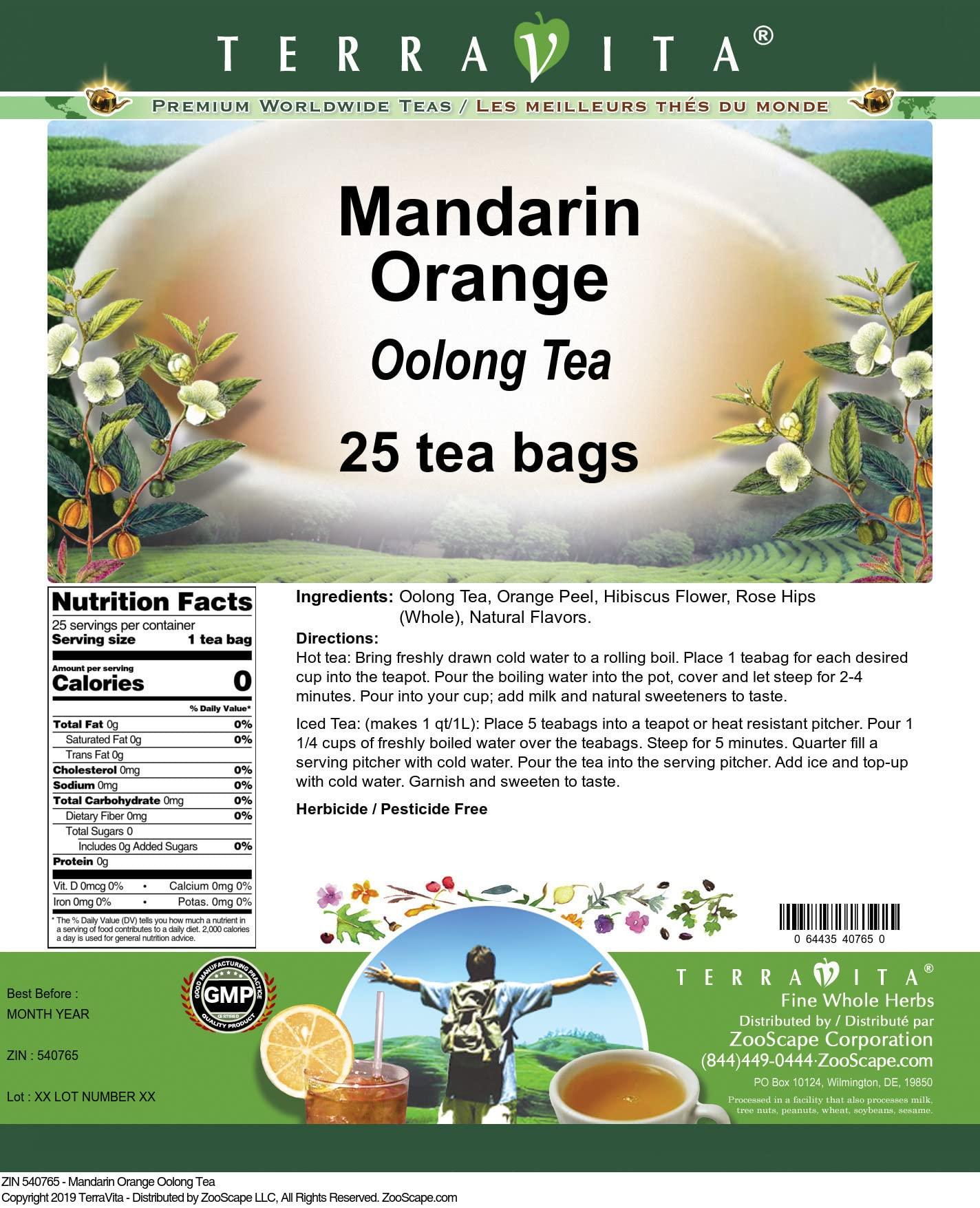 TerraVita Mandarin Orange Oolong Tea (25 tea bags, ZIN: 540765) - 3 Pack