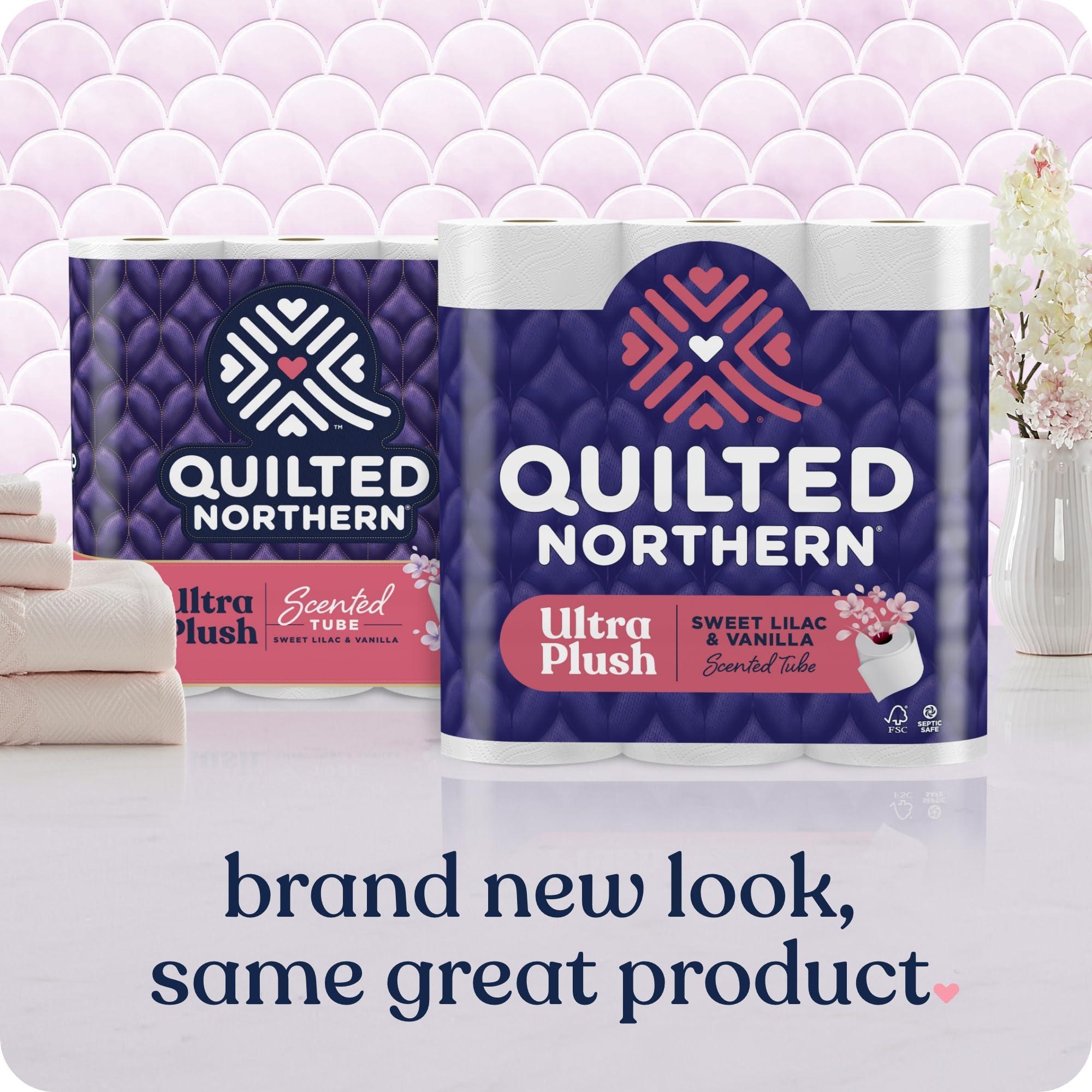 Quilted Northern Quilted Northern Ultra Plush Toilet Paper with Sweet Lilac & Vanilla Scented Tube, 24 Mega Rolls = 96 Regular Rolls (Packaging May Vary) White