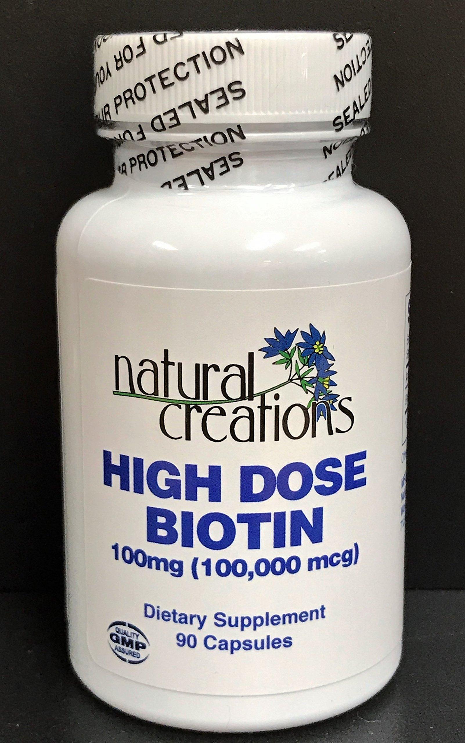 Natural Creations Biotin High Dose Biotin 100mg (100,000mcg)