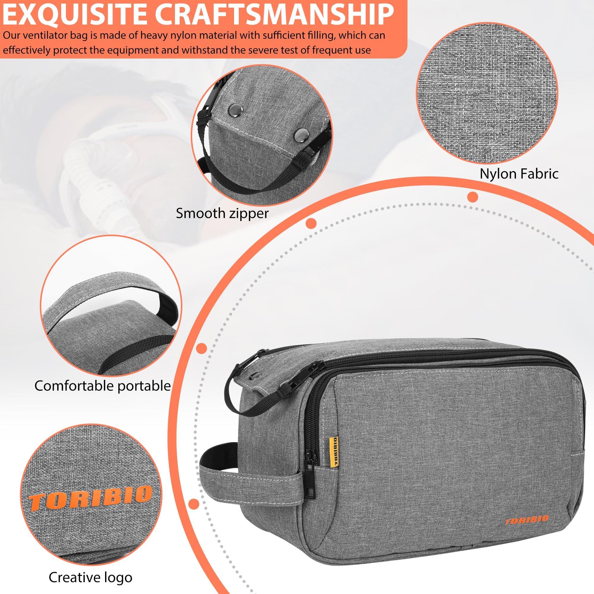 TORIBIO CPAP Travel Bag for ResMed AirMini Machine amd Accessories, CPAP Supplies Organizer Case, Gray