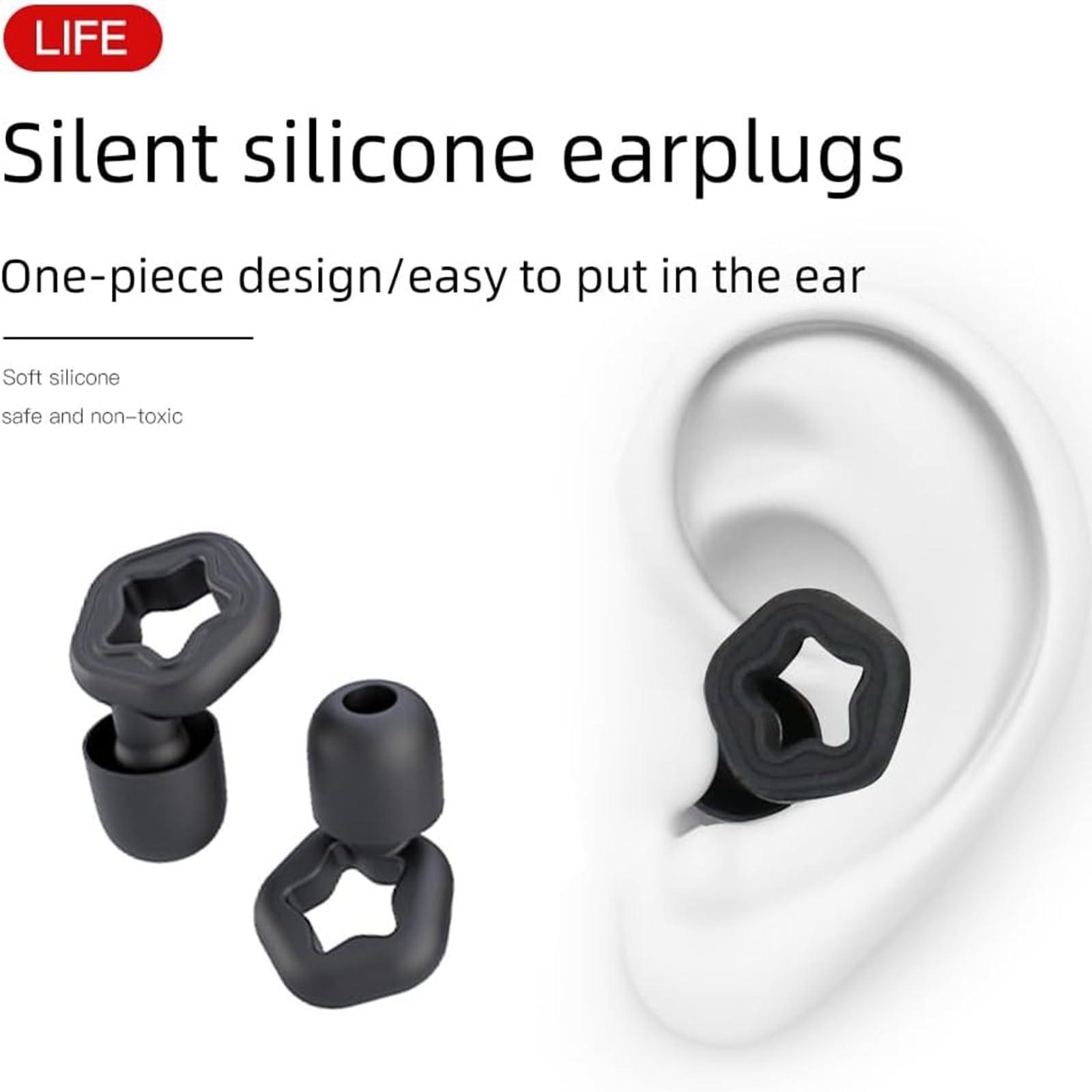 KELINFONG Ear Plugs for Sleeping Noise Cancelling,3 Pairs Reusable Hearing Protection Soft Silicone Ear Plugs for Noise Reduction,Shooting Ear Plugs for Concerts Focus Snoring Work Travel