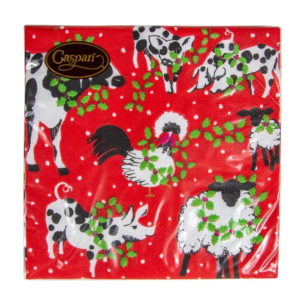 Caspari Caspari Christmas on the Farm Paper Cocktail Napkins - 20 Per Package