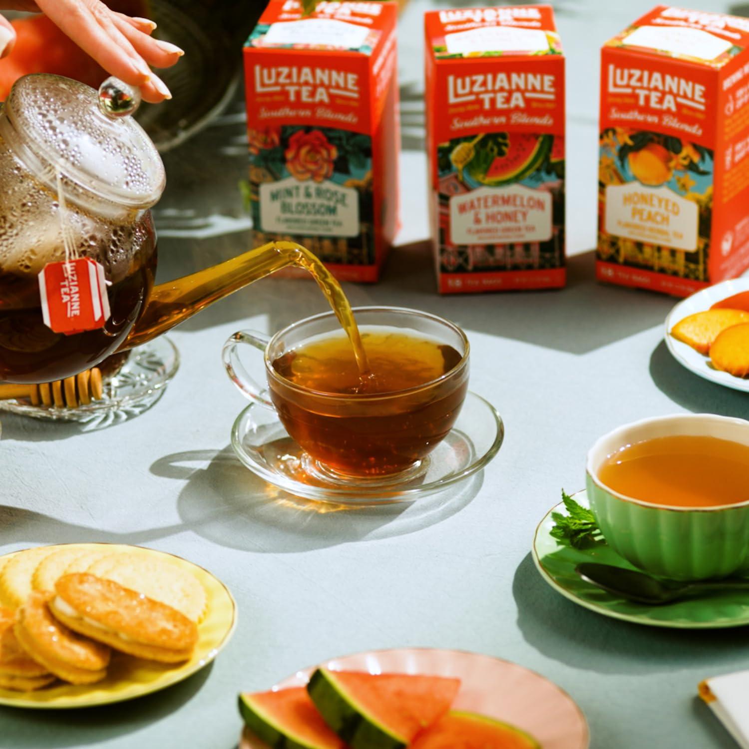 Luzianne Luzianne Southern Blends Mint & Rose Flavored Herbal Tea Bags, 18ct Box (Pack of 6)