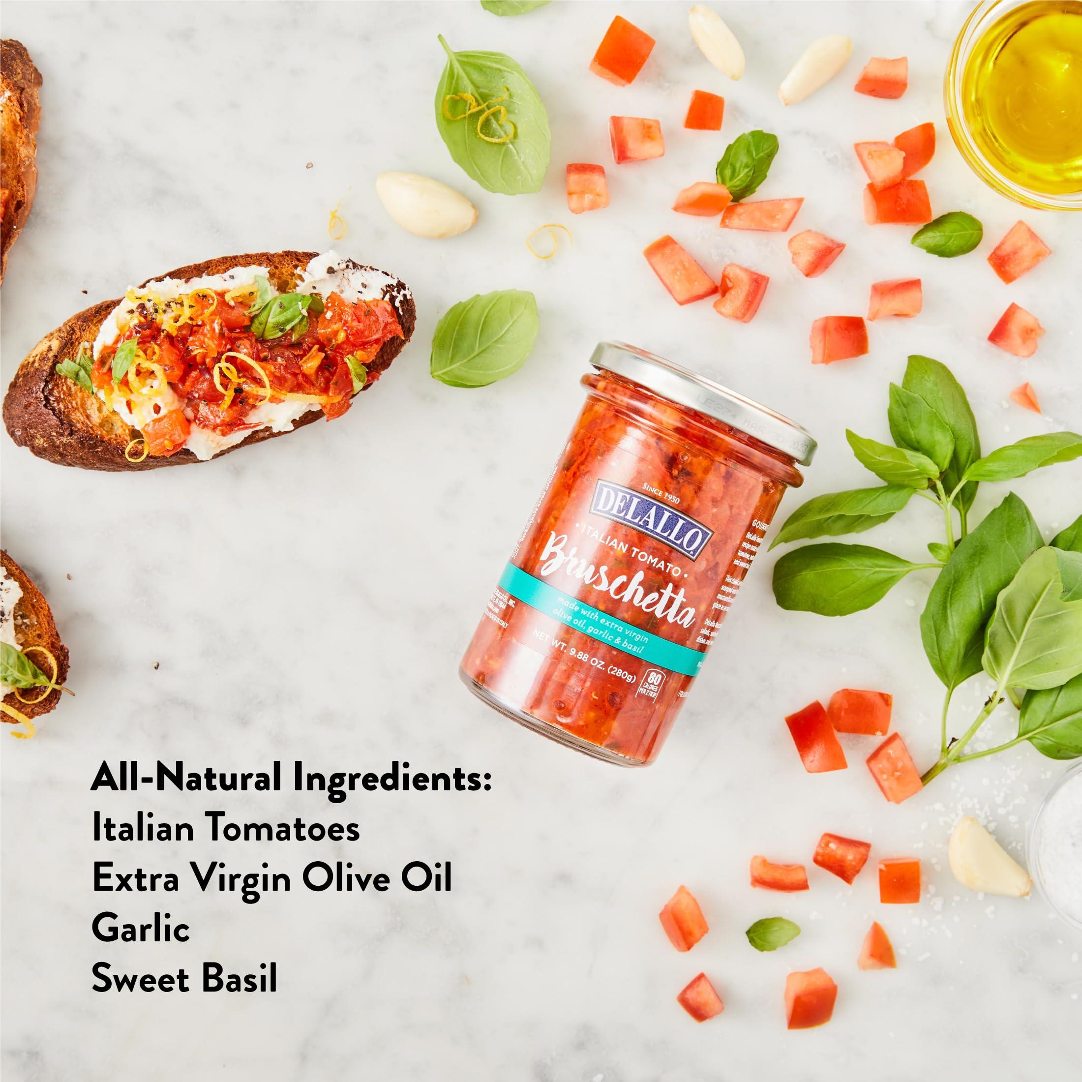 DeLallo DeLallo Italian Tomato Bruschetta Topping, 9.88 Ounce Jar, 3 Pack, Gourmet Dip Spread for Toast & Crackers, Made with Extra Virgin Olive Oil