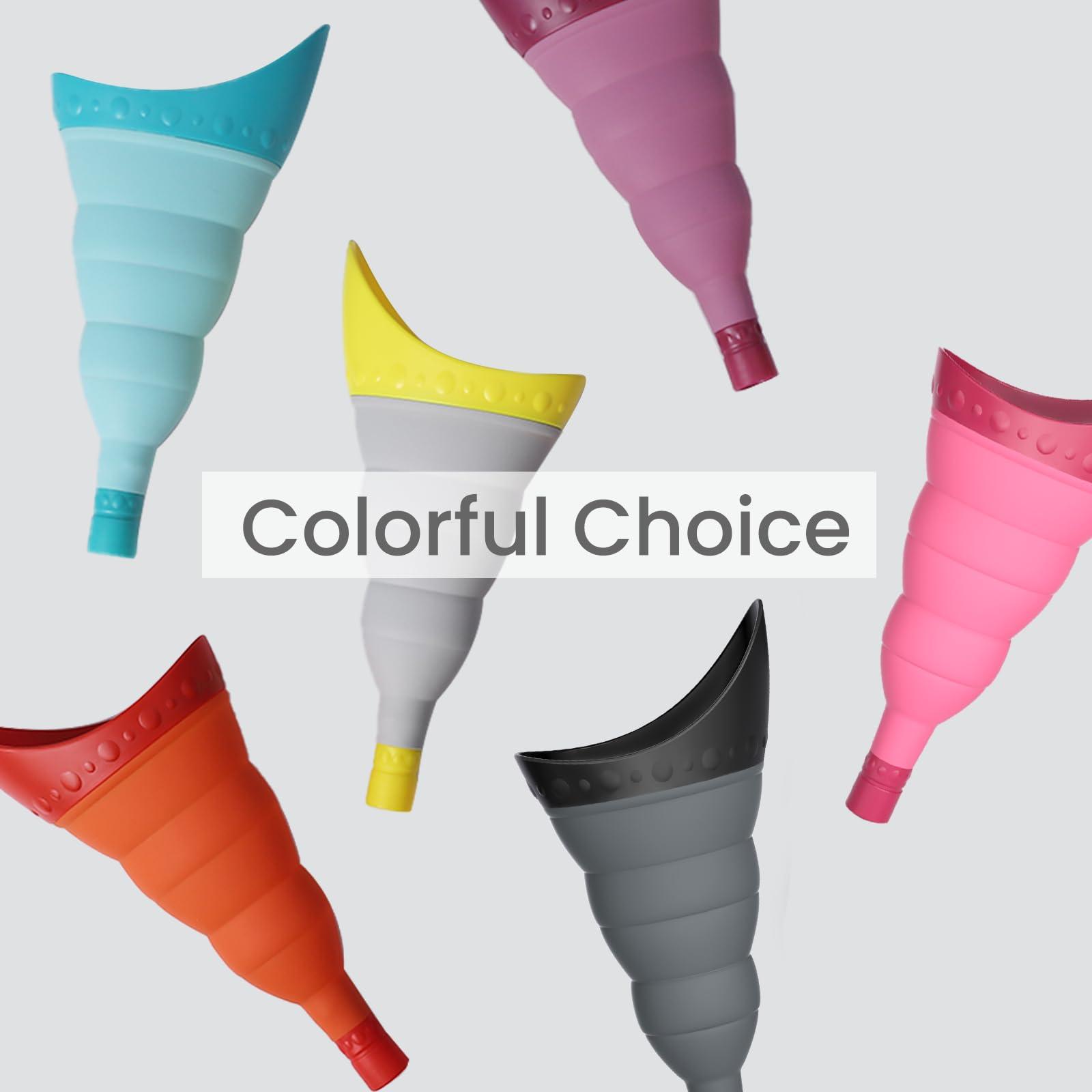 TRIPTIPS TRIPTIPS Pee Conch Foldable Female Urinal Device Portable Urinal for Women She Pee Cup for Women, Pee Funnel for Women Travel Stand to Pee Womens Urinal Funnel with Tube Case(B-Pink)