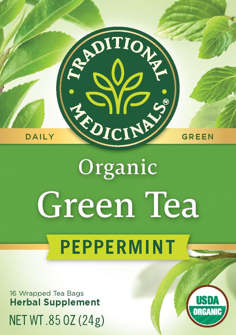 Traditional Medicinals Traditional Medicinals Organic Green Tea Peppermint Tea, 16 Tea Bags
