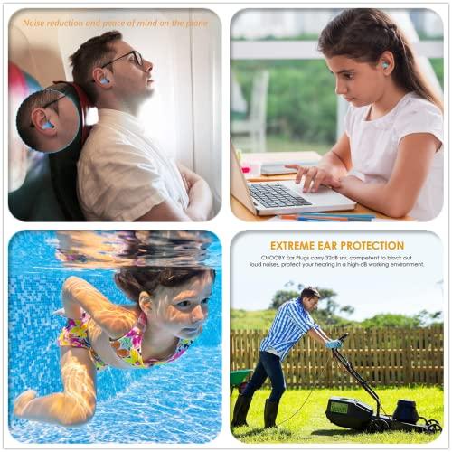 Noinkoti Earplugs for Sleeping Noise Cancelling Reusable Silicone Ear Plugs Suitable for Swimming Travel Snoring Airplanes Study Work Noisy Places8Pairs