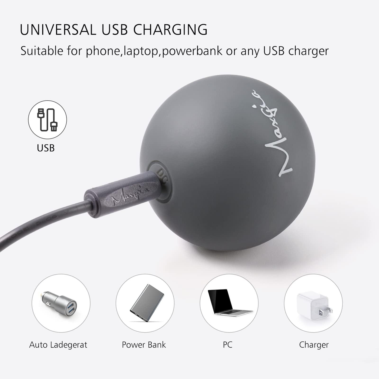 Maxgia Maxgia 2\" Mini Massage Ball, 5 Speeds Vibrating Massage Roller Ball for Palm, Hand, Foot, Leg, Neck, Back, Trigger Point Muscle Therapy Ball for Myofascial Release, Plantar Fasciitis Relief, Blue